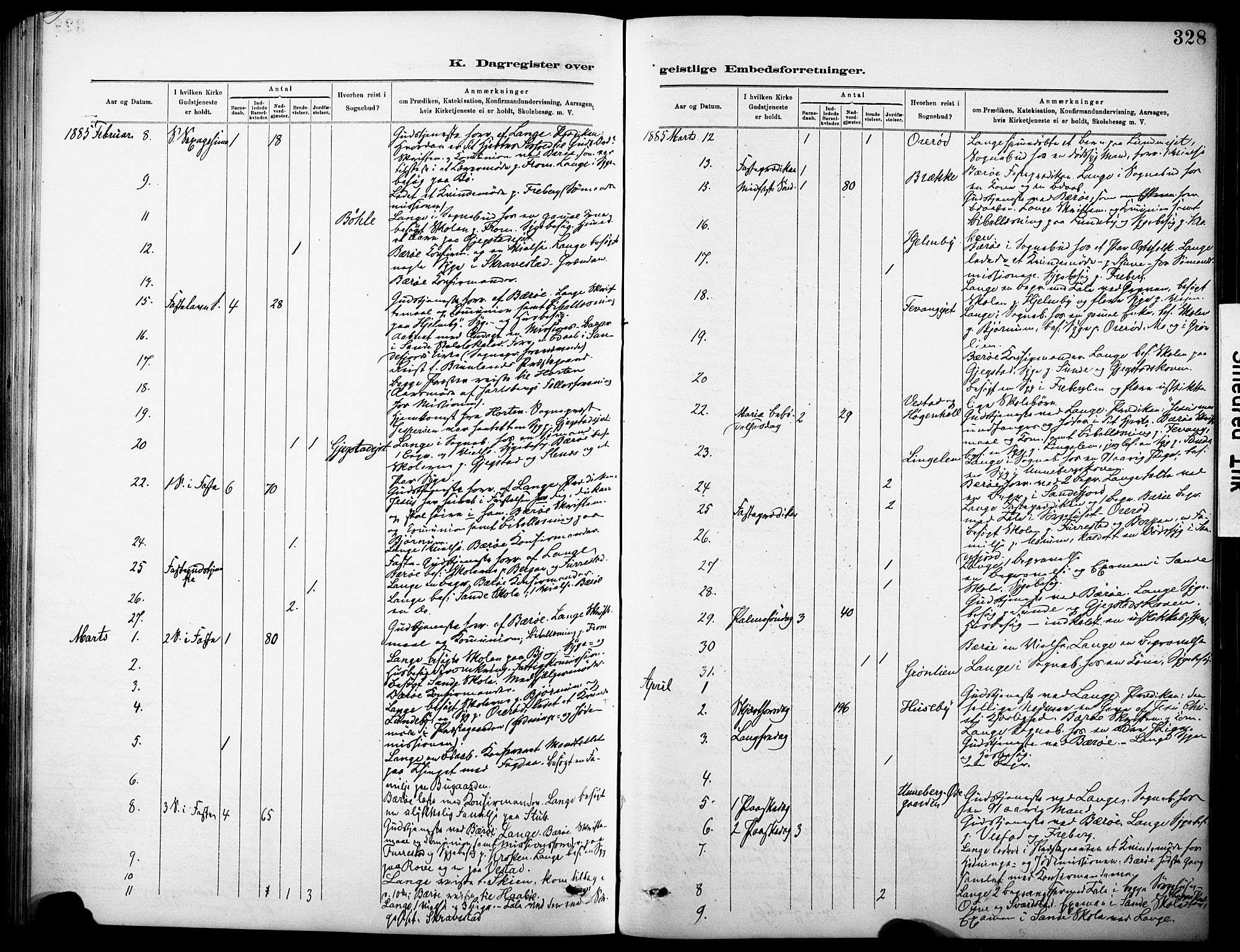 Sandar kirkebøker, AV/SAKO-A-243/F/Fa/L0013: Parish register (official) no. 13, 1883-1895, p. 328