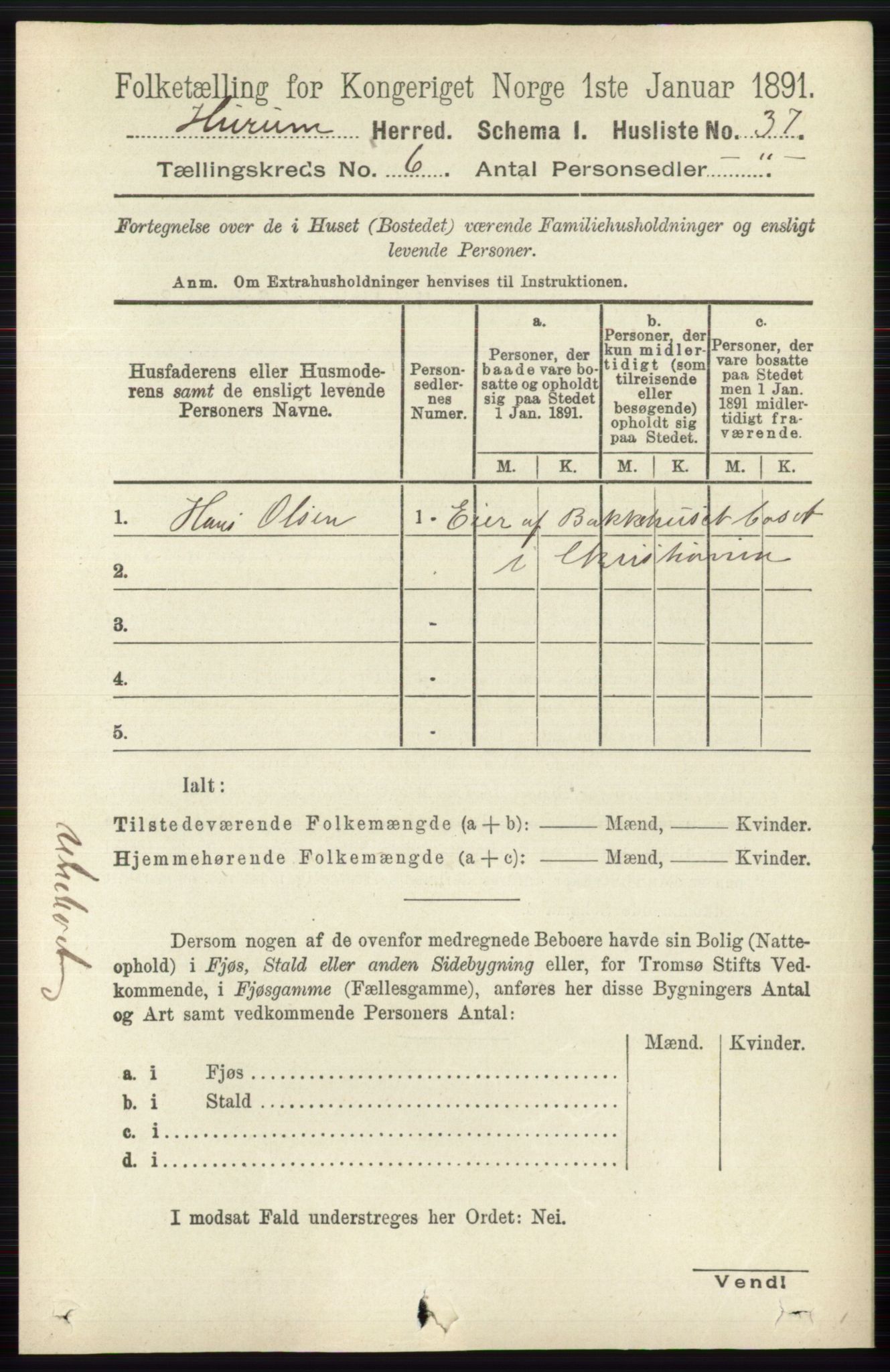 RA, 1891 census for 0628 Hurum, 1891, p. 1973