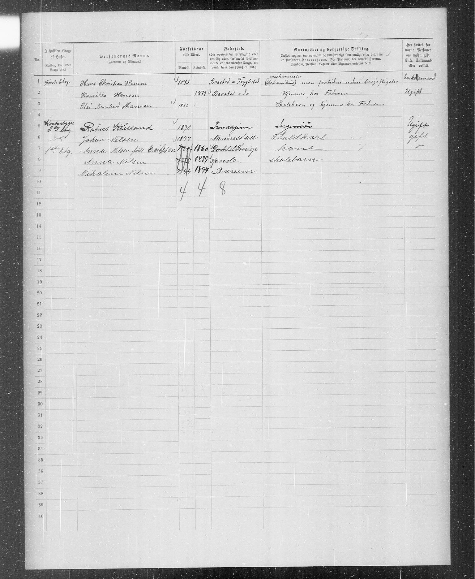 OBA, Municipal Census 1899 for Kristiania, 1899, p. 589