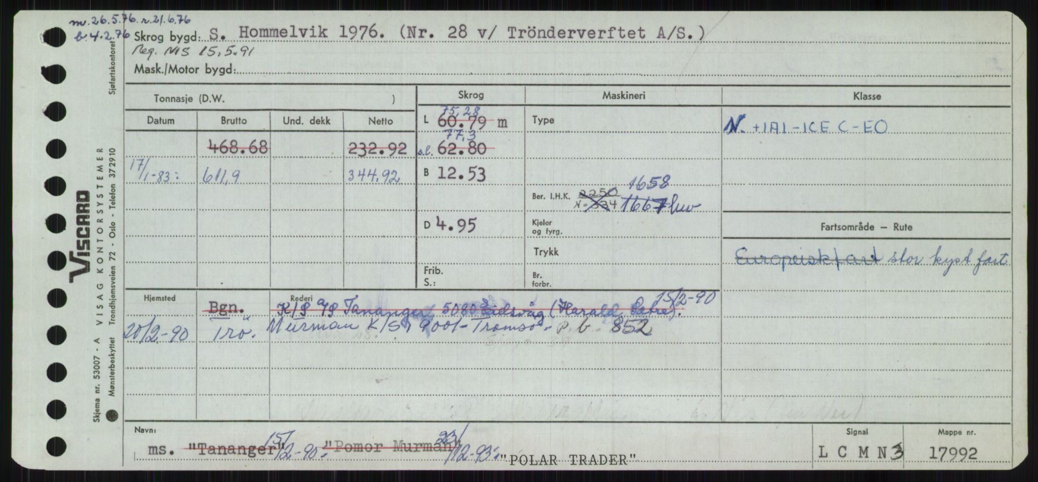 Sjøfartsdirektoratet med forløpere, Skipsmålingen, AV/RA-S-1627/H/Ha/L0004/0002: Fartøy, Mas-R / Fartøy, Odin-R, p. 341