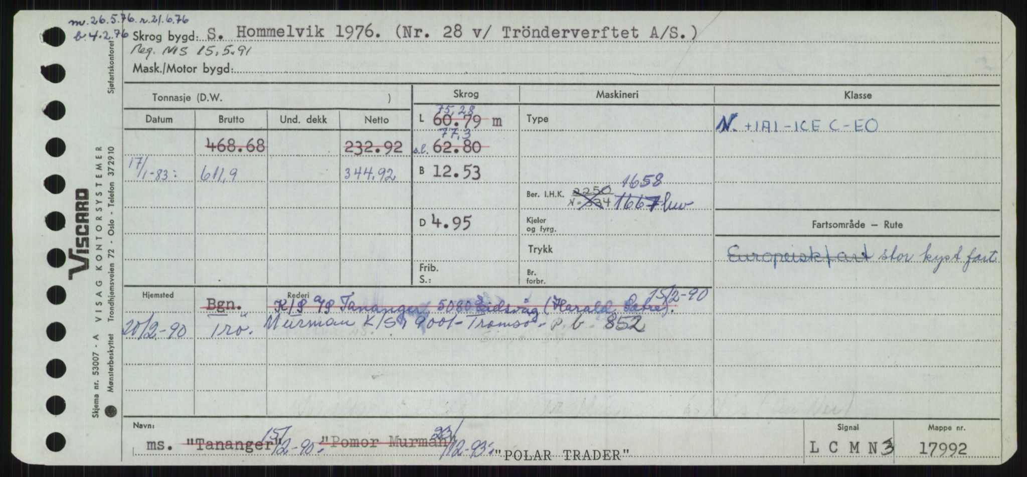 Sjøfartsdirektoratet med forløpere, Skipsmålingen, RA/S-1627/H/Ha/L0004/0002: Fartøy, Mas-R / Fartøy, Odin-R, p. 341