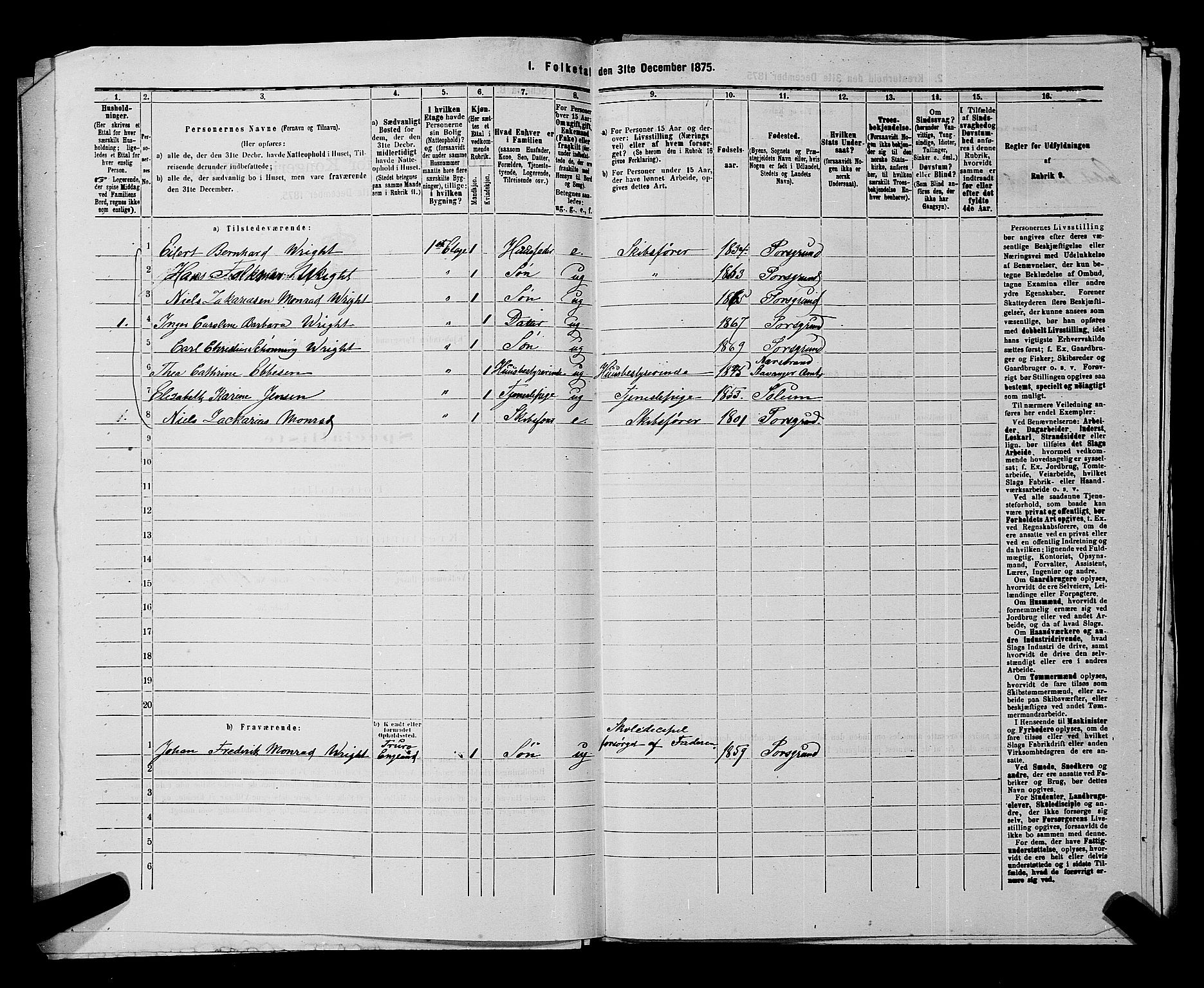 SAKO, 1875 census for 0805P Porsgrunn, 1875, p. 948