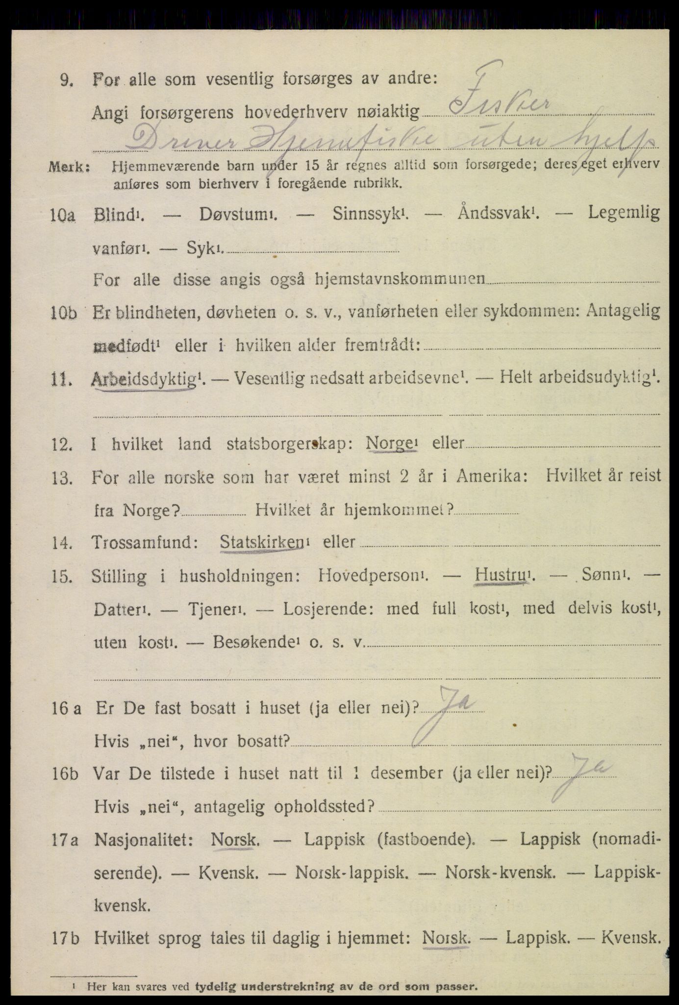 SAT, 1920 census for Vikna, 1920, p. 7342