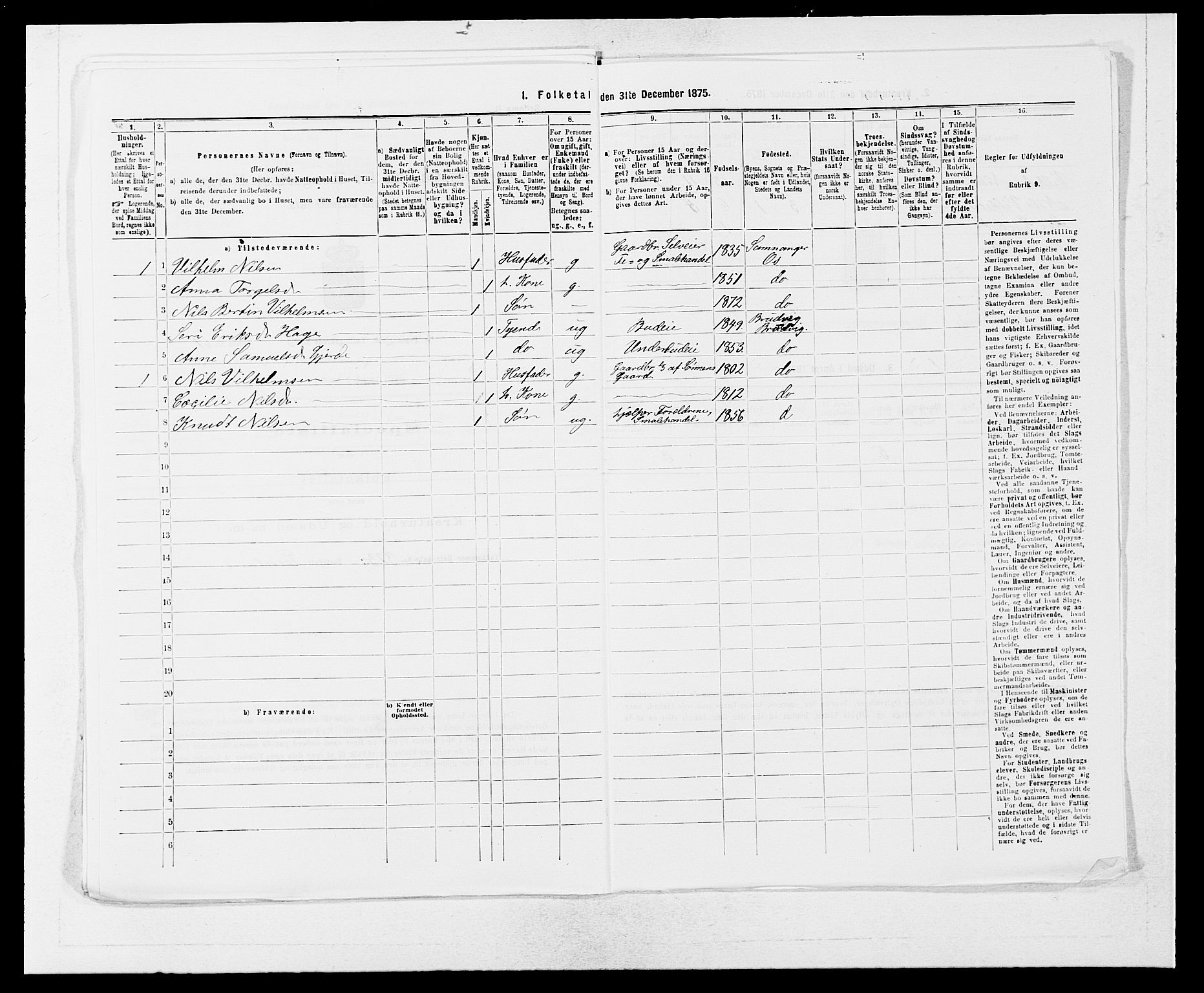 SAB, 1875 census for 1243P Os, 1875, p. 1158