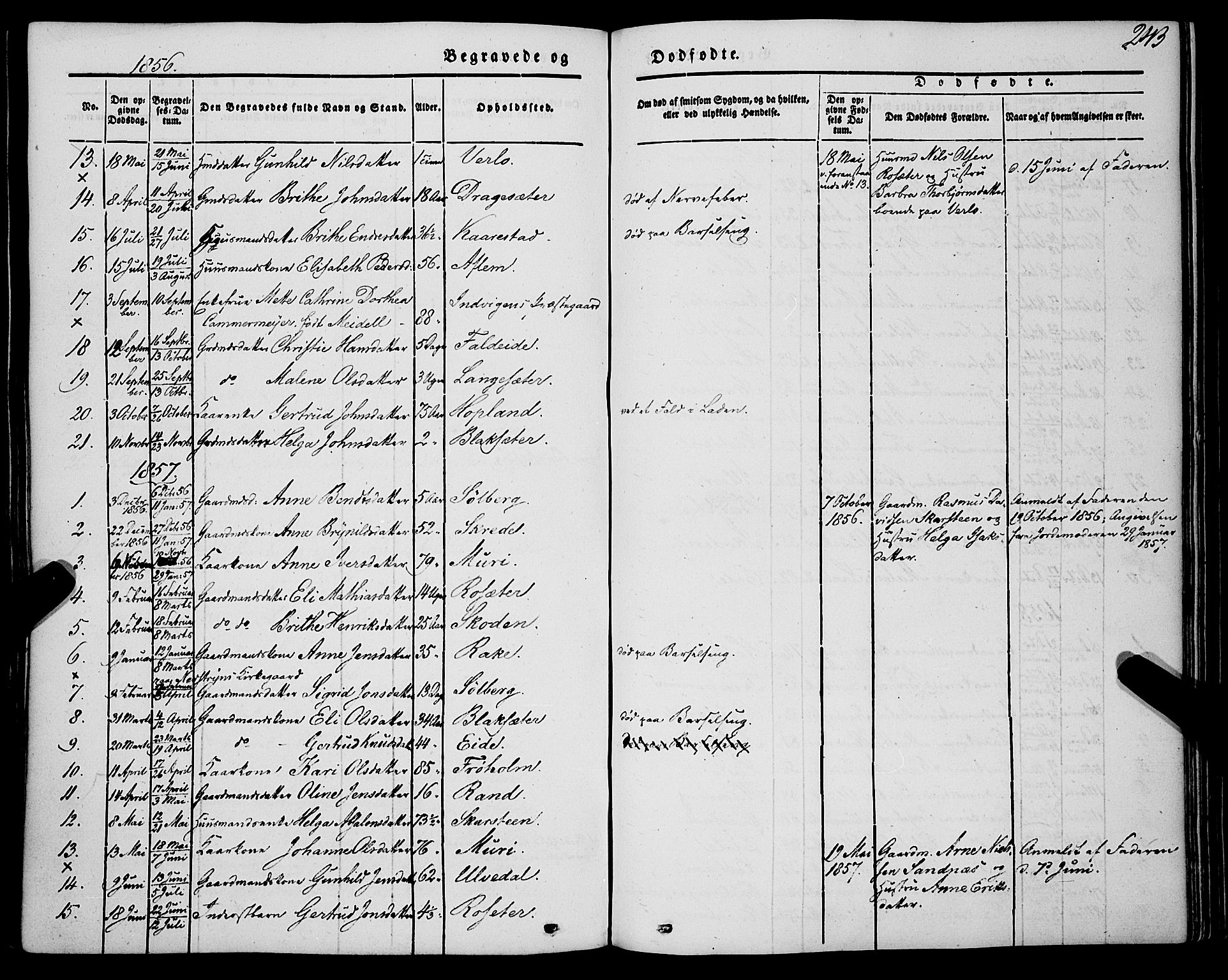 Innvik sokneprestembete, SAB/A-80501: Parish register (official) no. A 5, 1847-1865, p. 243