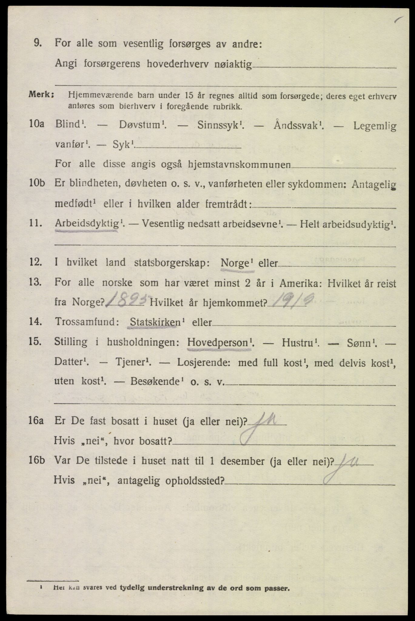 SAK, 1920 census for Spangereid, 1920, p. 3172