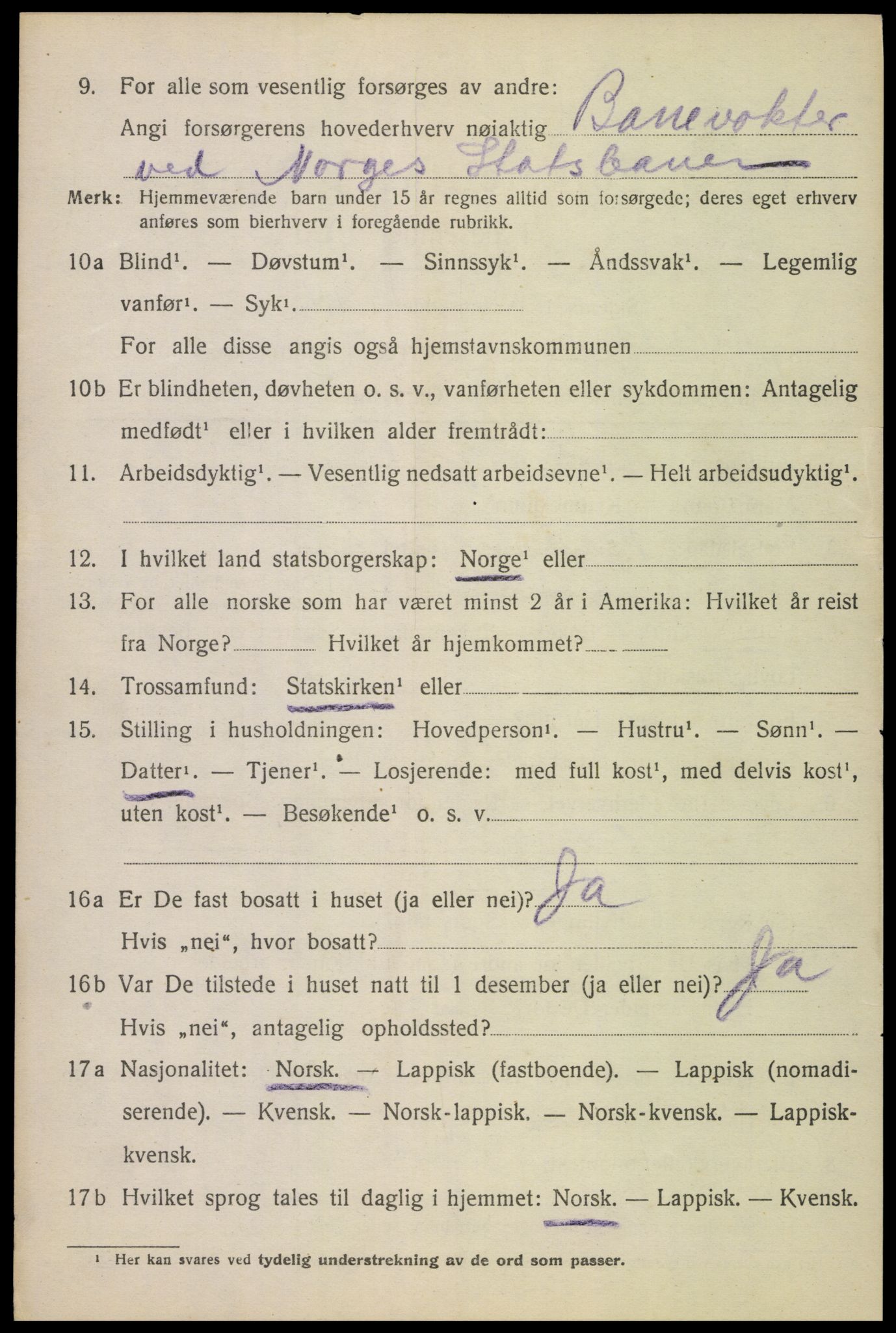 SAT, 1920 census for Ankenes, 1920, p. 4550