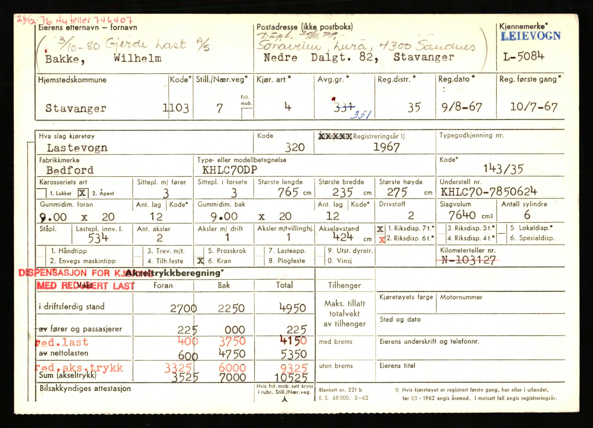 Stavanger trafikkstasjon, AV/SAST-A-101942/0/F/L0014: L-5080 - L-5499, 1930-1971, p. 31