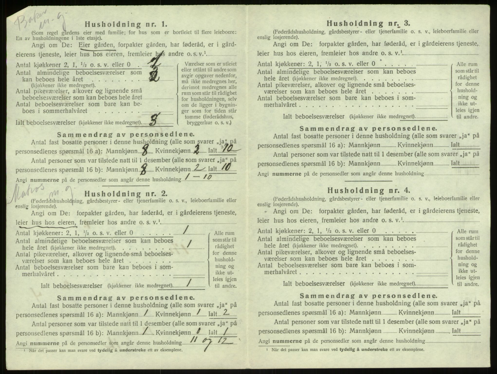 SAB, 1920 census for Haus, 1920, p. 1426