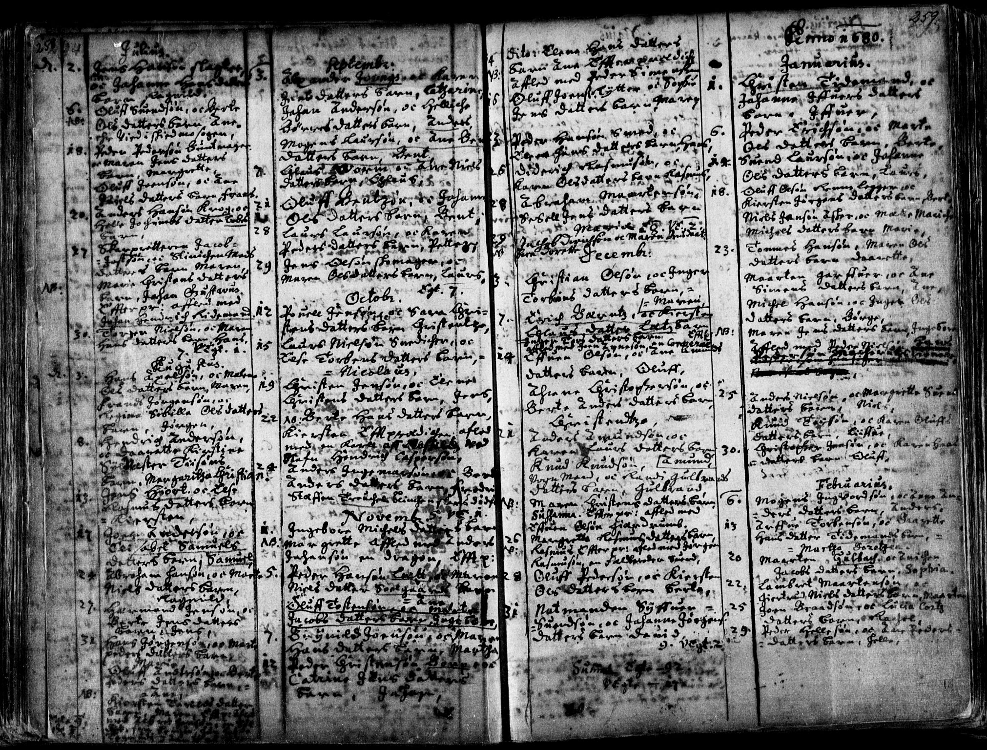 Oslo domkirke Kirkebøker, AV/SAO-A-10752/F/Fa/L0001: Parish register (official) no. 1, 1648-1704, p. 258-259
