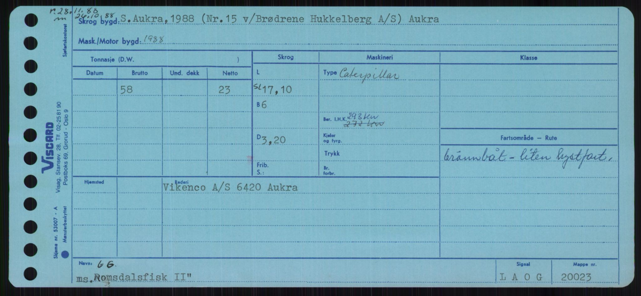 Sjøfartsdirektoratet med forløpere, Skipsmålingen, RA/S-1627/H/Ha/L0004/0002: Fartøy, Mas-R / Fartøy, Odin-R, p. 815