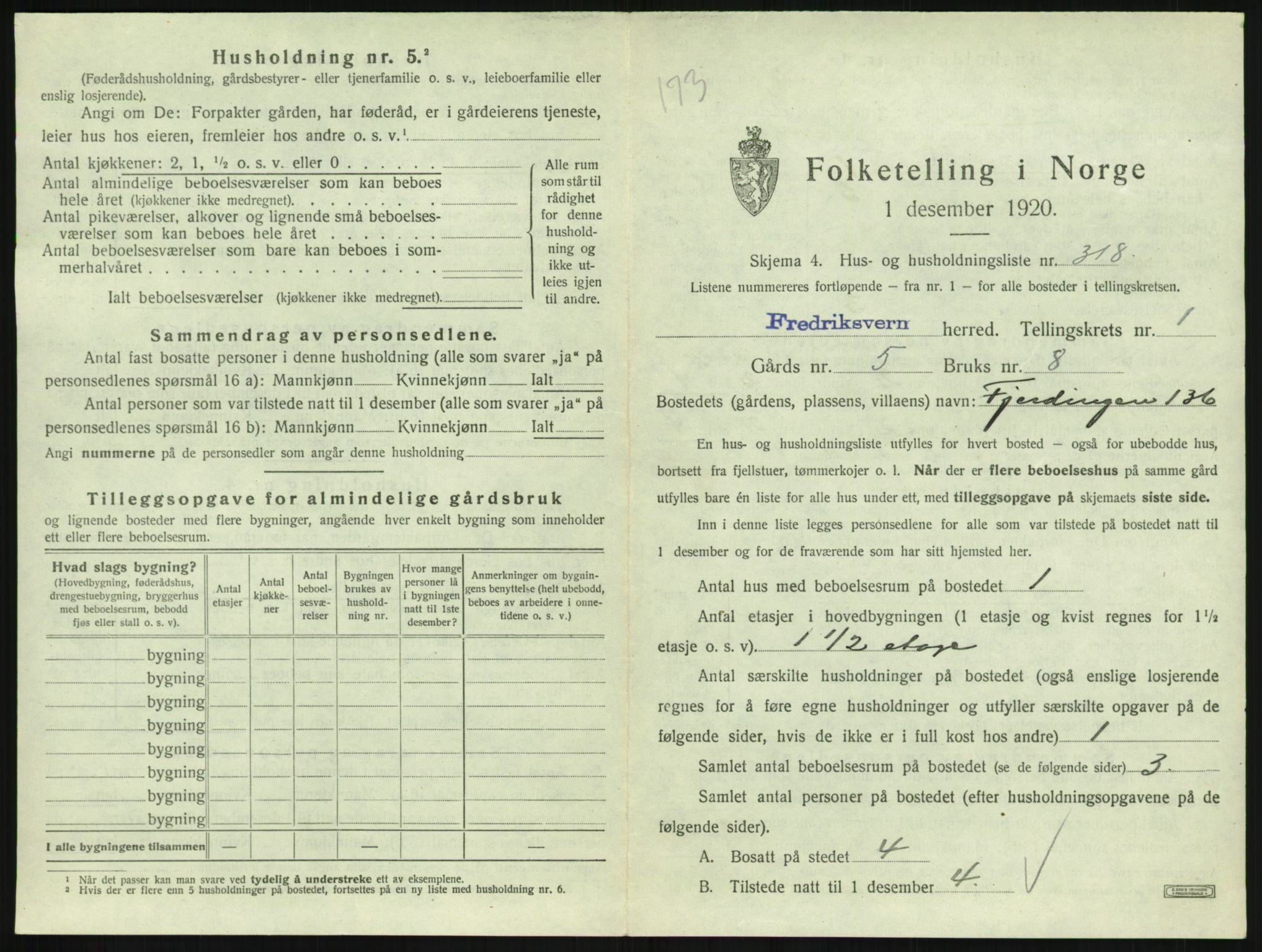 SAKO, 1920 census for Fredriksvern, 1920, p. 369