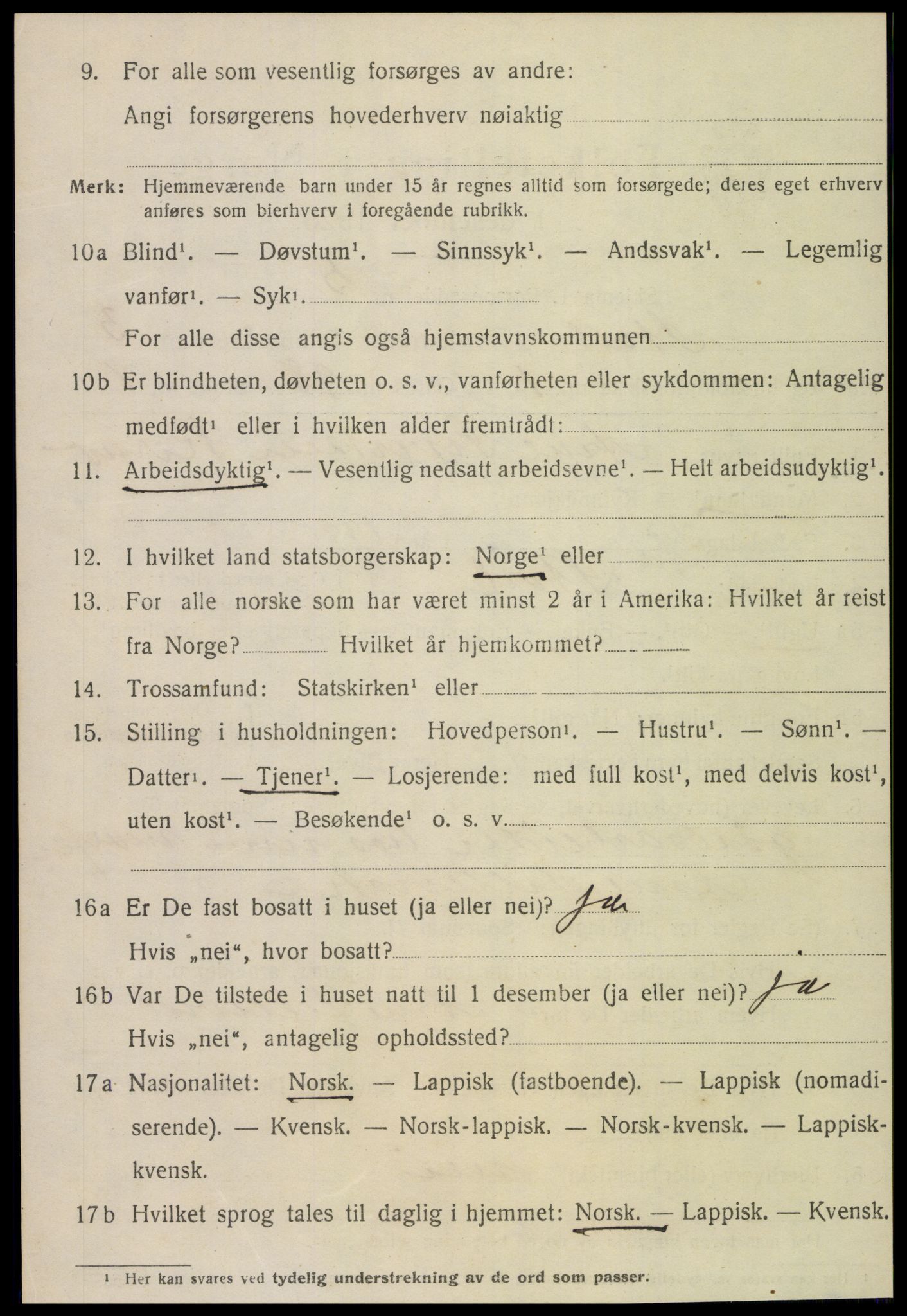 SAT, 1920 census for Stod, 1920, p. 2223