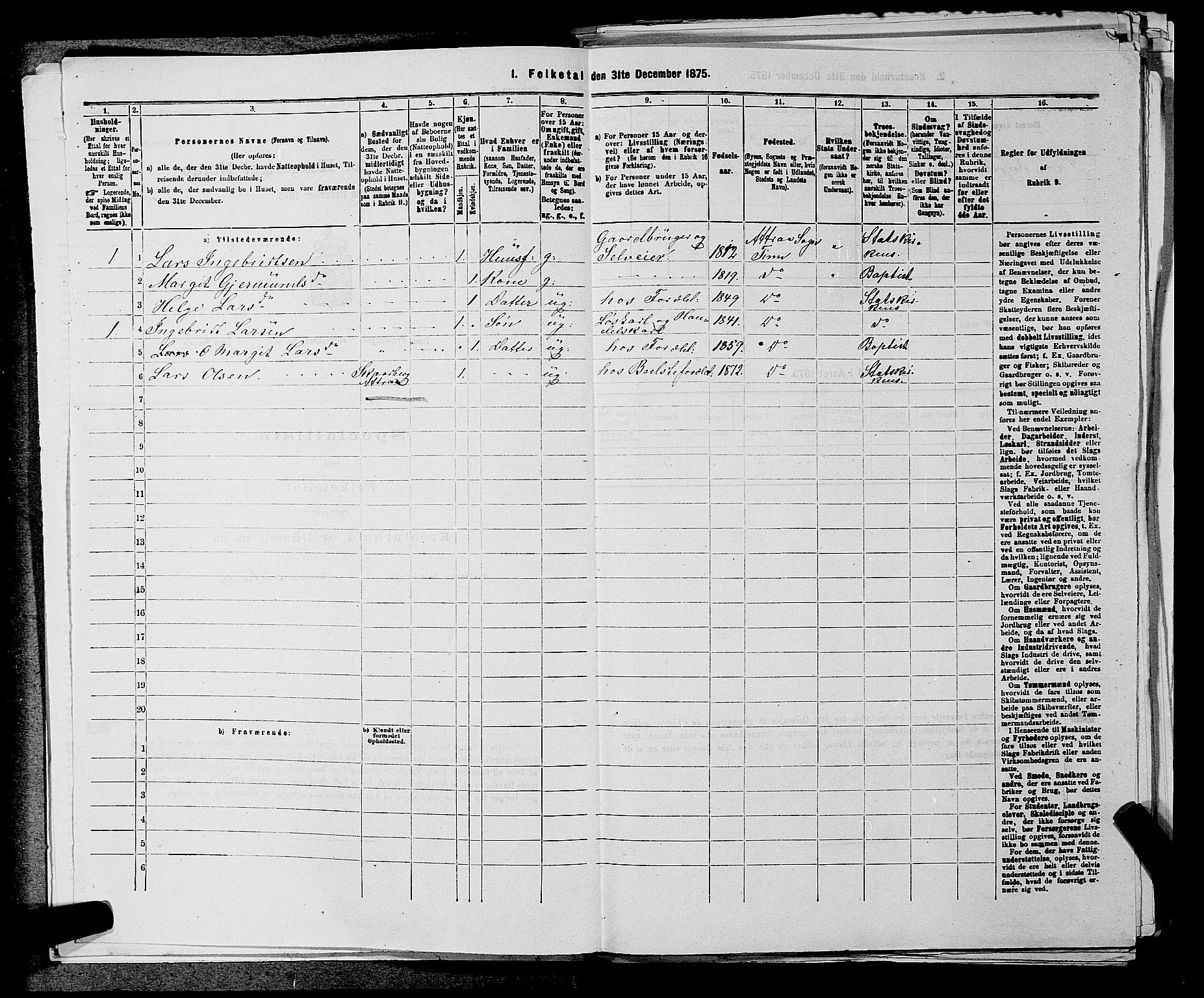 SAKO, 1875 census for 0826P Tinn, 1875, p. 467
