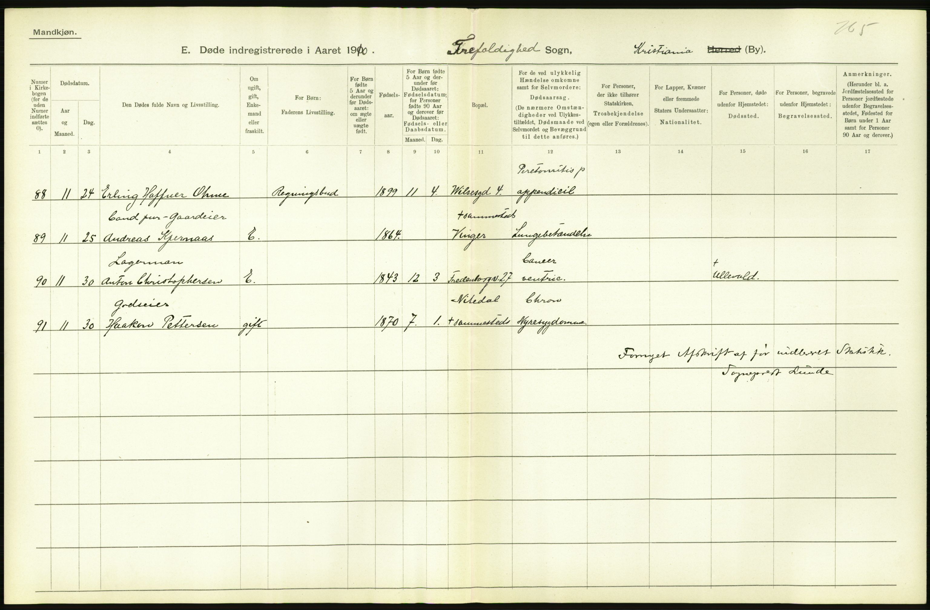 Statistisk sentralbyrå, Sosiodemografiske emner, Befolkning, RA/S-2228/D/Df/Dfa/Dfah/L0008: Kristiania: Døde, 1910, p. 814