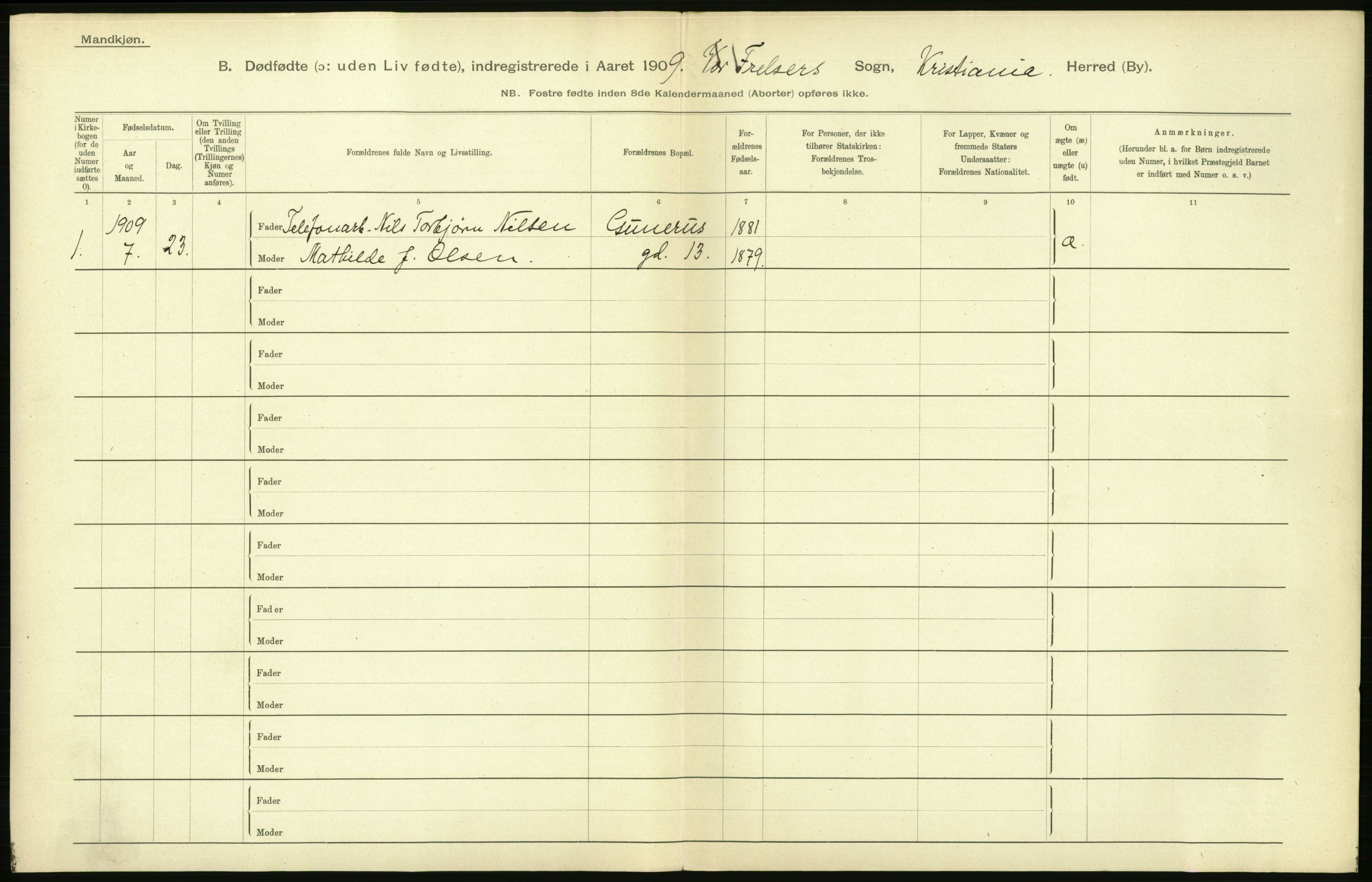 Statistisk sentralbyrå, Sosiodemografiske emner, Befolkning, RA/S-2228/D/Df/Dfa/Dfag/L0010: Kristiania: Døde, dødfødte., 1909, p. 570