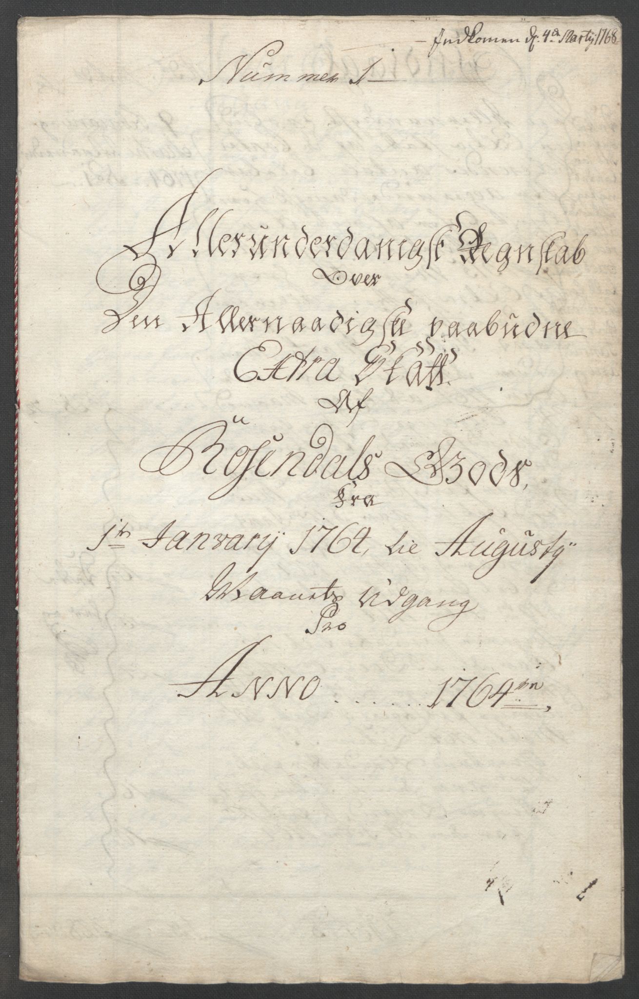 Rentekammeret inntil 1814, Reviderte regnskaper, Fogderegnskap, AV/RA-EA-4092/R49/L3157: Ekstraskatten Rosendal Baroni, 1762-1772, p. 64