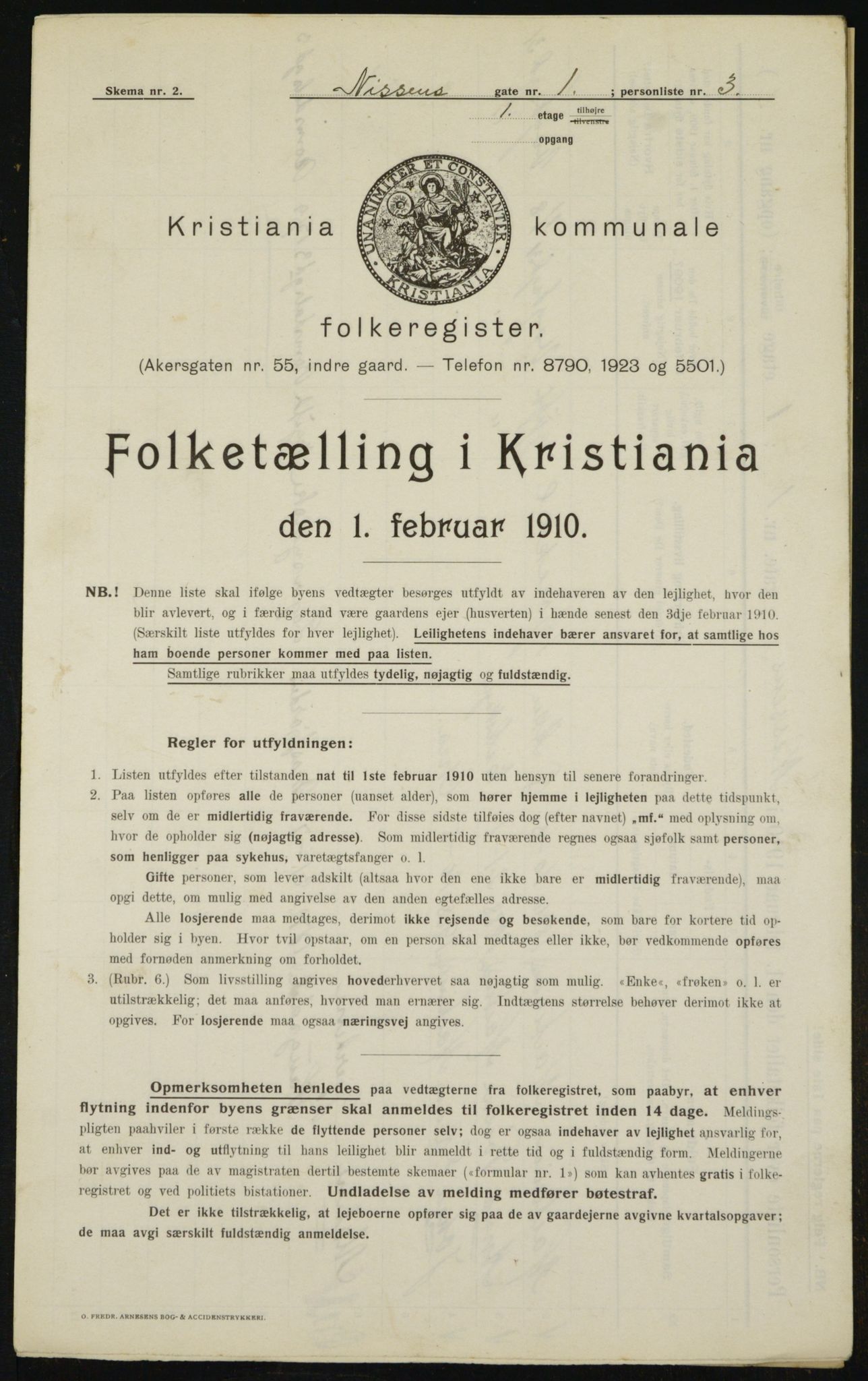 OBA, Municipal Census 1910 for Kristiania, 1910, p. 68695