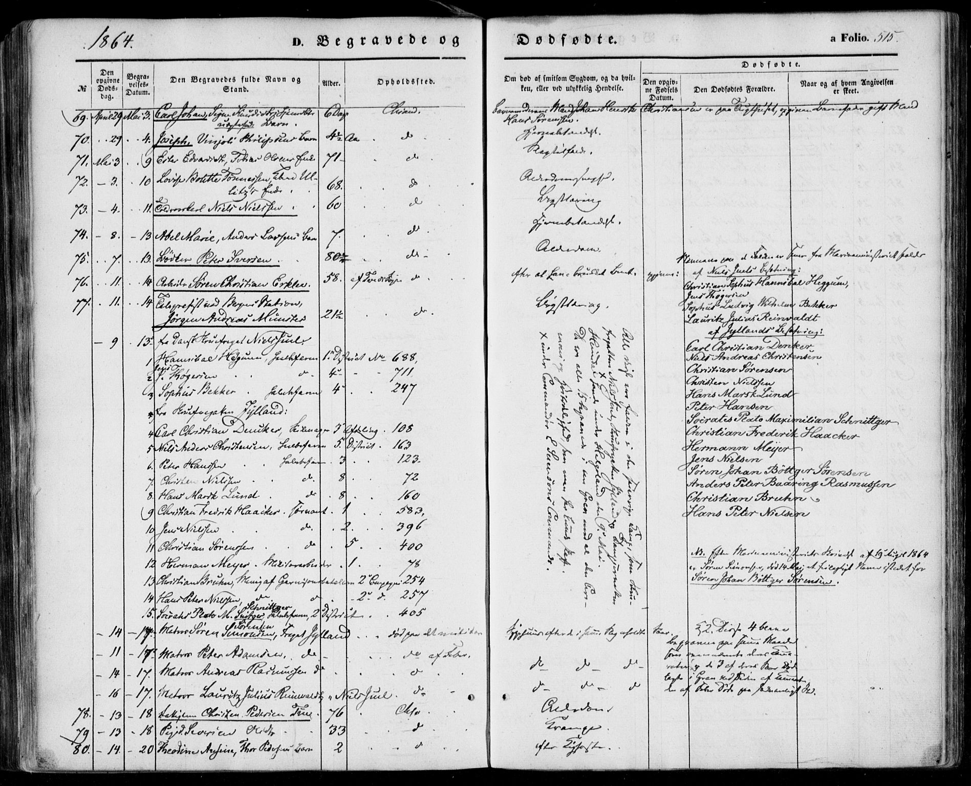 Kristiansand domprosti, SAK/1112-0006/F/Fa/L0014: Parish register (official) no. A 14, 1852-1867, p. 515