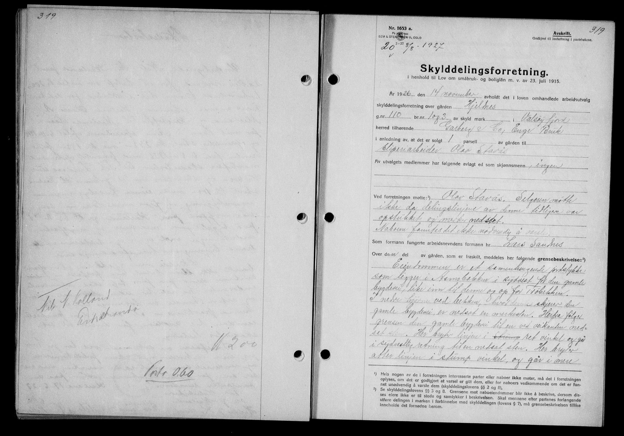 Nordmøre sorenskriveri, AV/SAT-A-4132/1/2/2Ca/L0062: Mortgage book no. 52, 1927-1927, Deed date: 08.08.1927