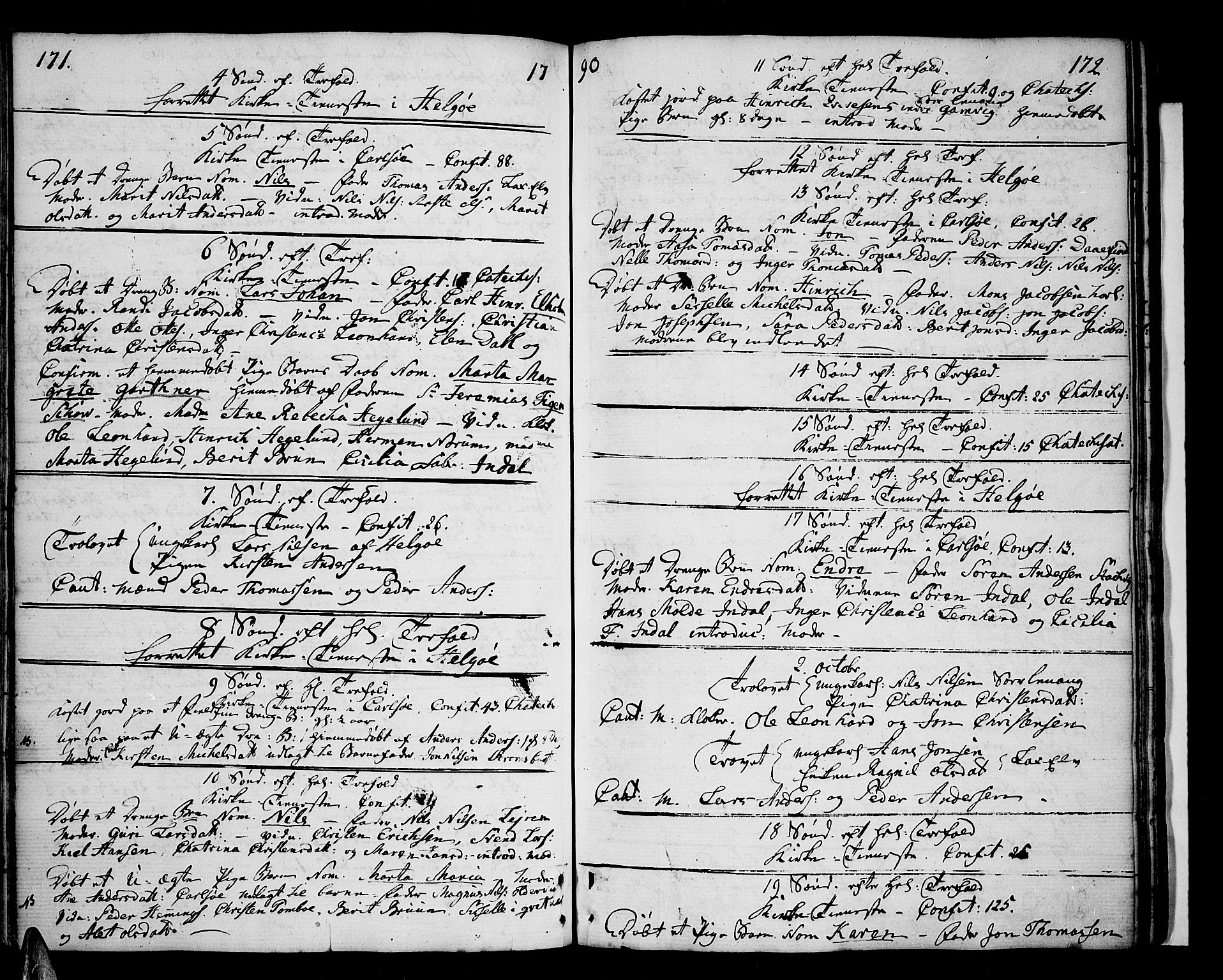 Karlsøy sokneprestembete, AV/SATØ-S-1299/H/Ha/Haa/L0001kirke: Parish register (official) no. 1, 1775-1823, p. 171-172