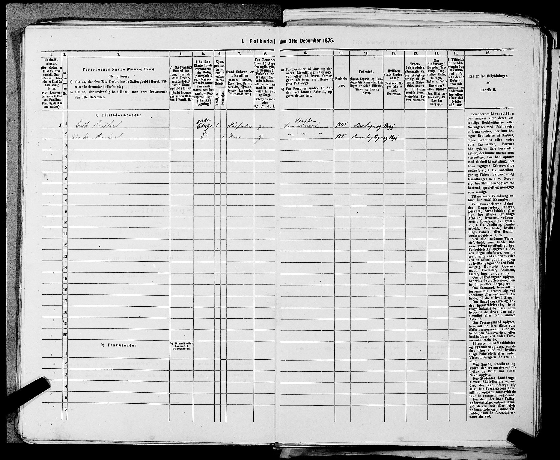 SAST, 1875 census for 1103 Stavanger, 1875, p. 680