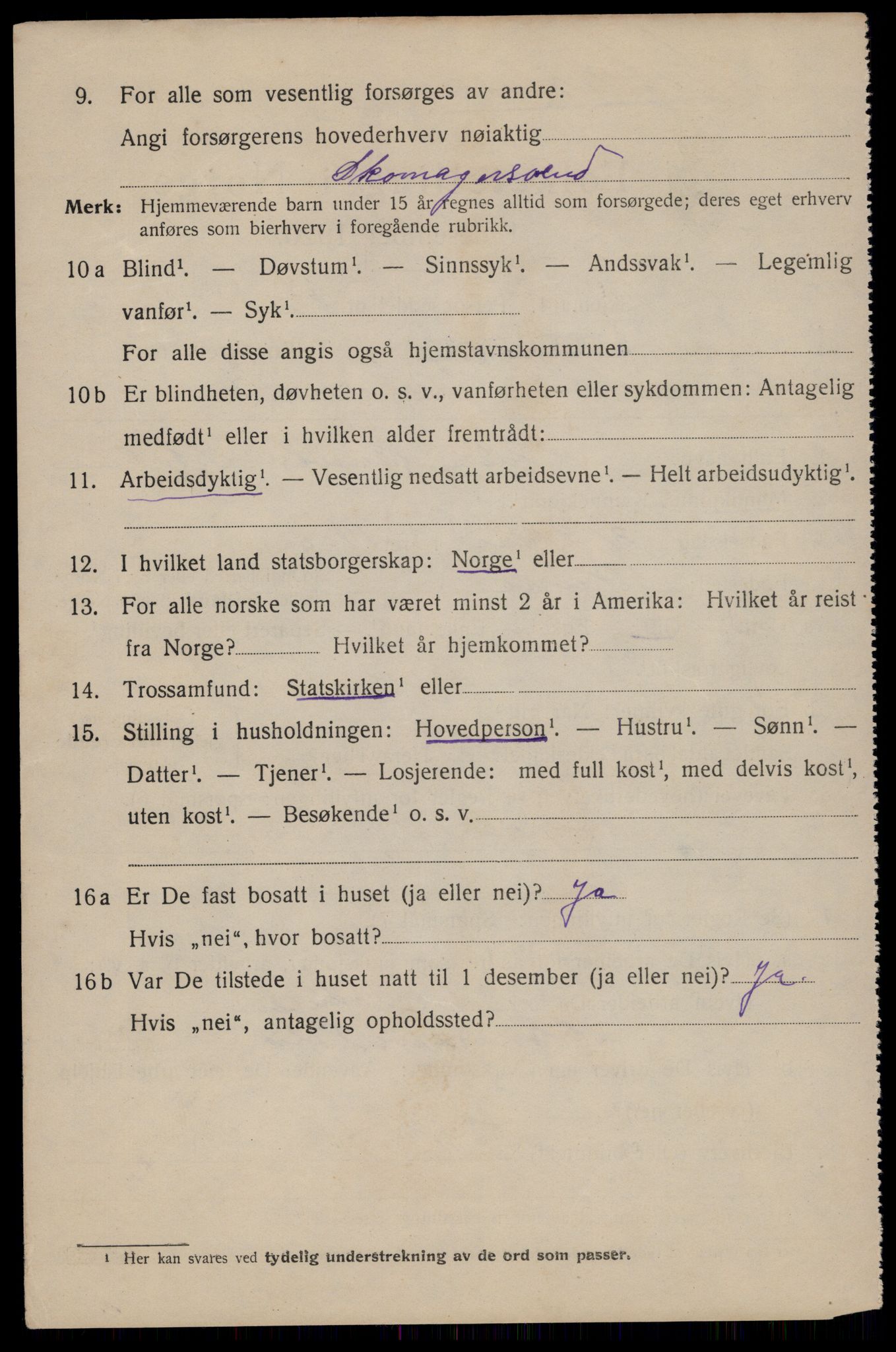 SAT, 1920 census for Trondheim, 1920, p. 125349