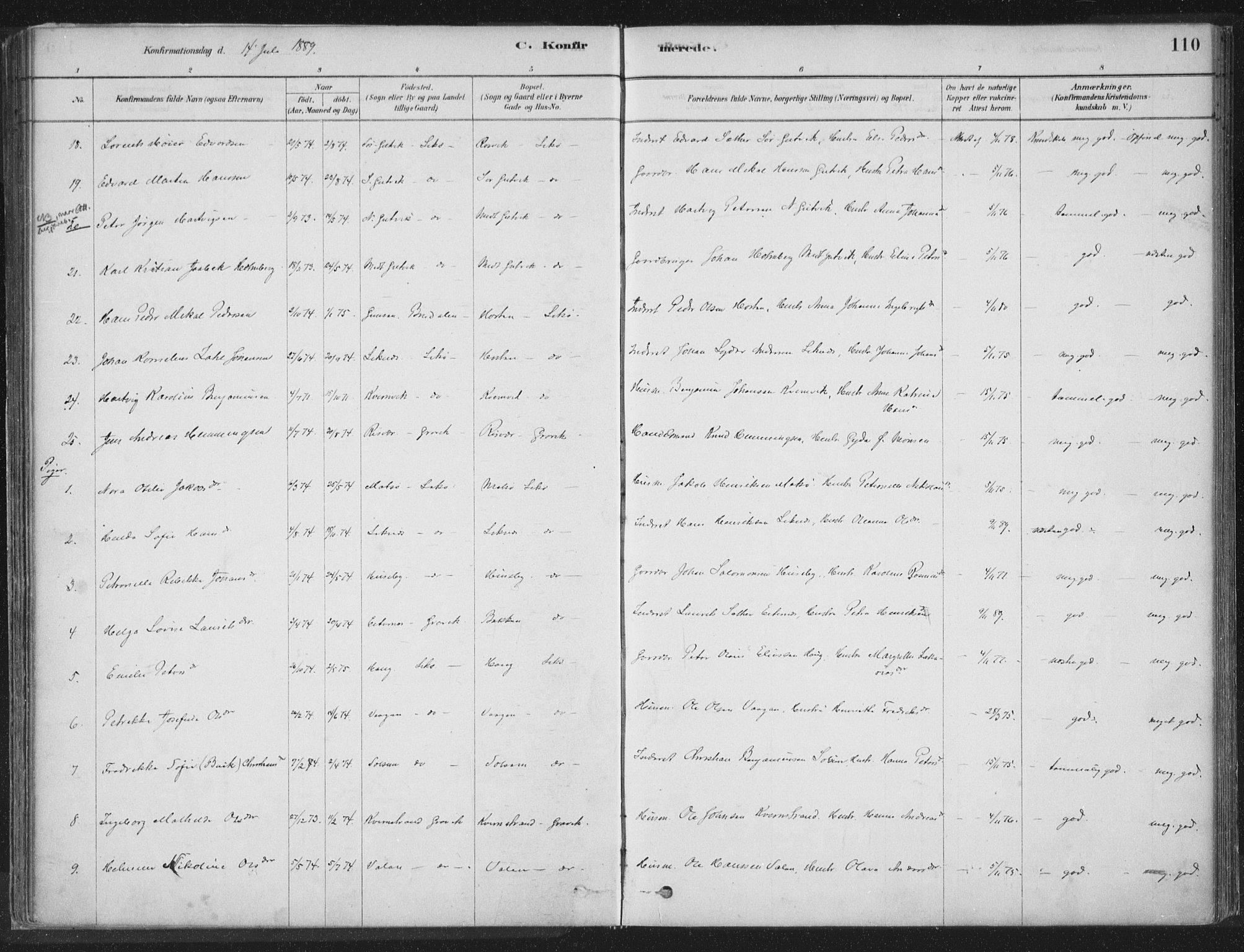 Ministerialprotokoller, klokkerbøker og fødselsregistre - Nord-Trøndelag, SAT/A-1458/788/L0697: Parish register (official) no. 788A04, 1878-1902, p. 110