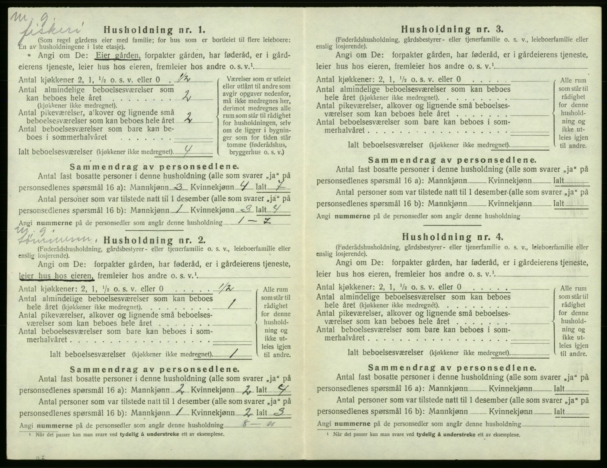 SAB, 1920 census for Fitjar, 1920, p. 594