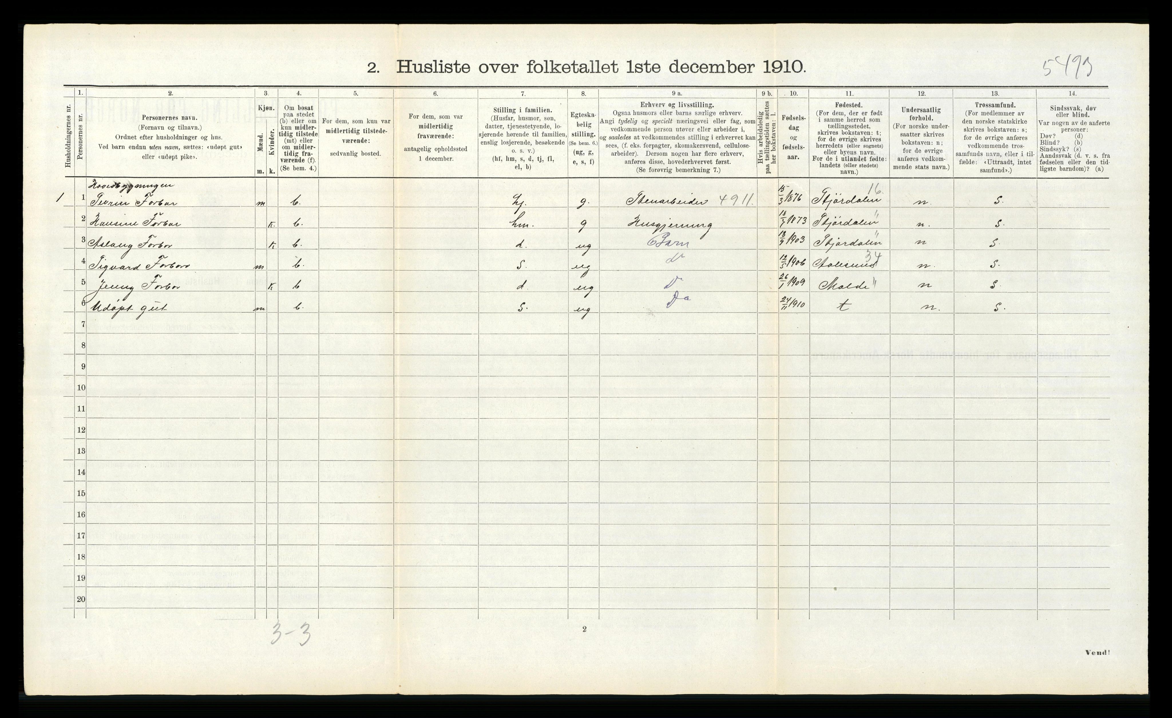 RA, 1910 census for Bolsøy, 1910, p. 182