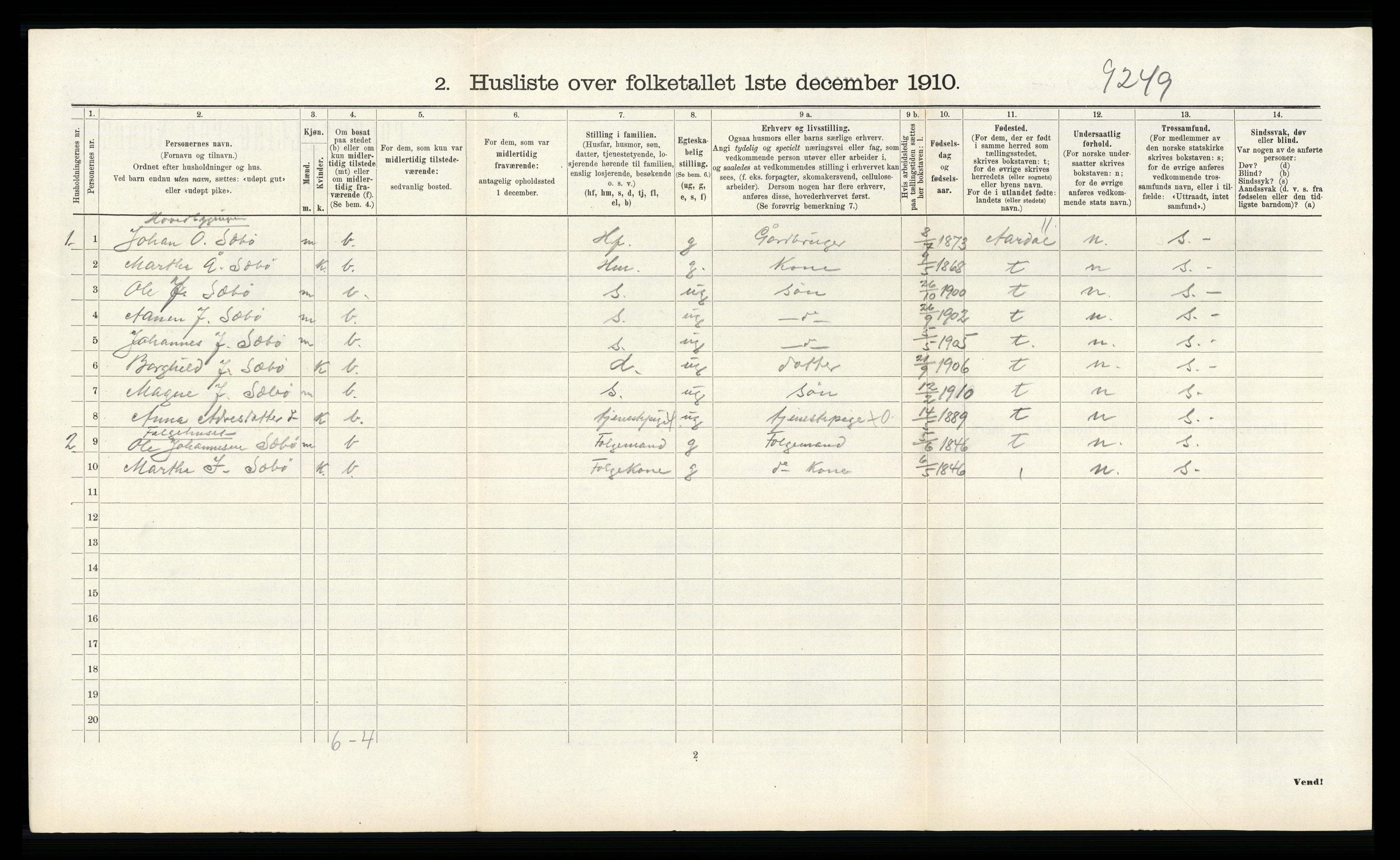 RA, 1910 census for Hjelmeland, 1910, p. 637