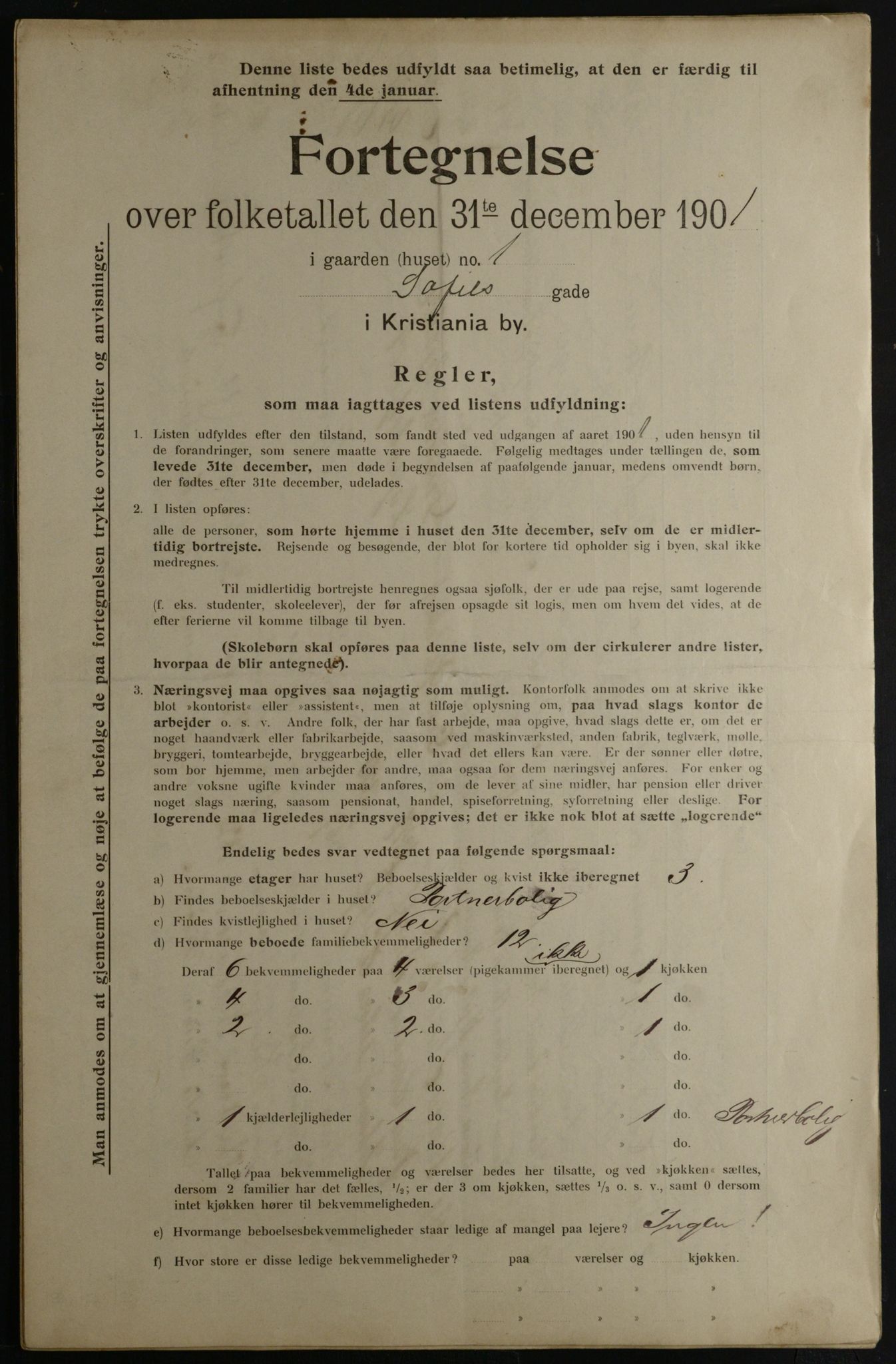 OBA, Municipal Census 1901 for Kristiania, 1901, p. 15197