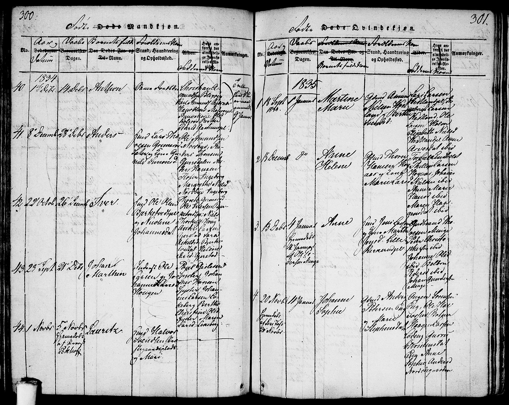 Våler prestekontor Kirkebøker, SAO/A-11083/F/Fa/L0005: Parish register (official) no. I 5, 1815-1839, p. 300-301