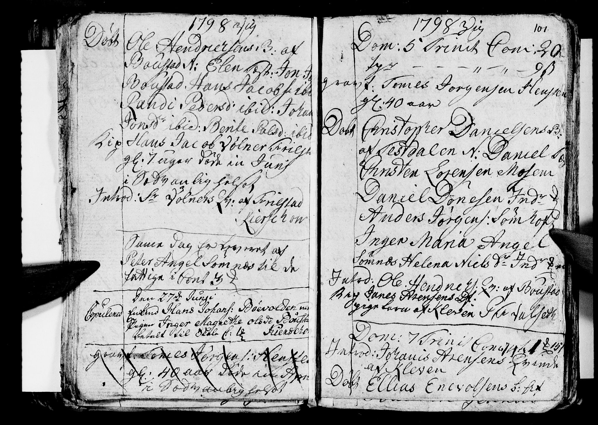 Ministerialprotokoller, klokkerbøker og fødselsregistre - Nordland, AV/SAT-A-1459/812/L0184: Parish register (copy) no. 812C02, 1793-1809, p. 101