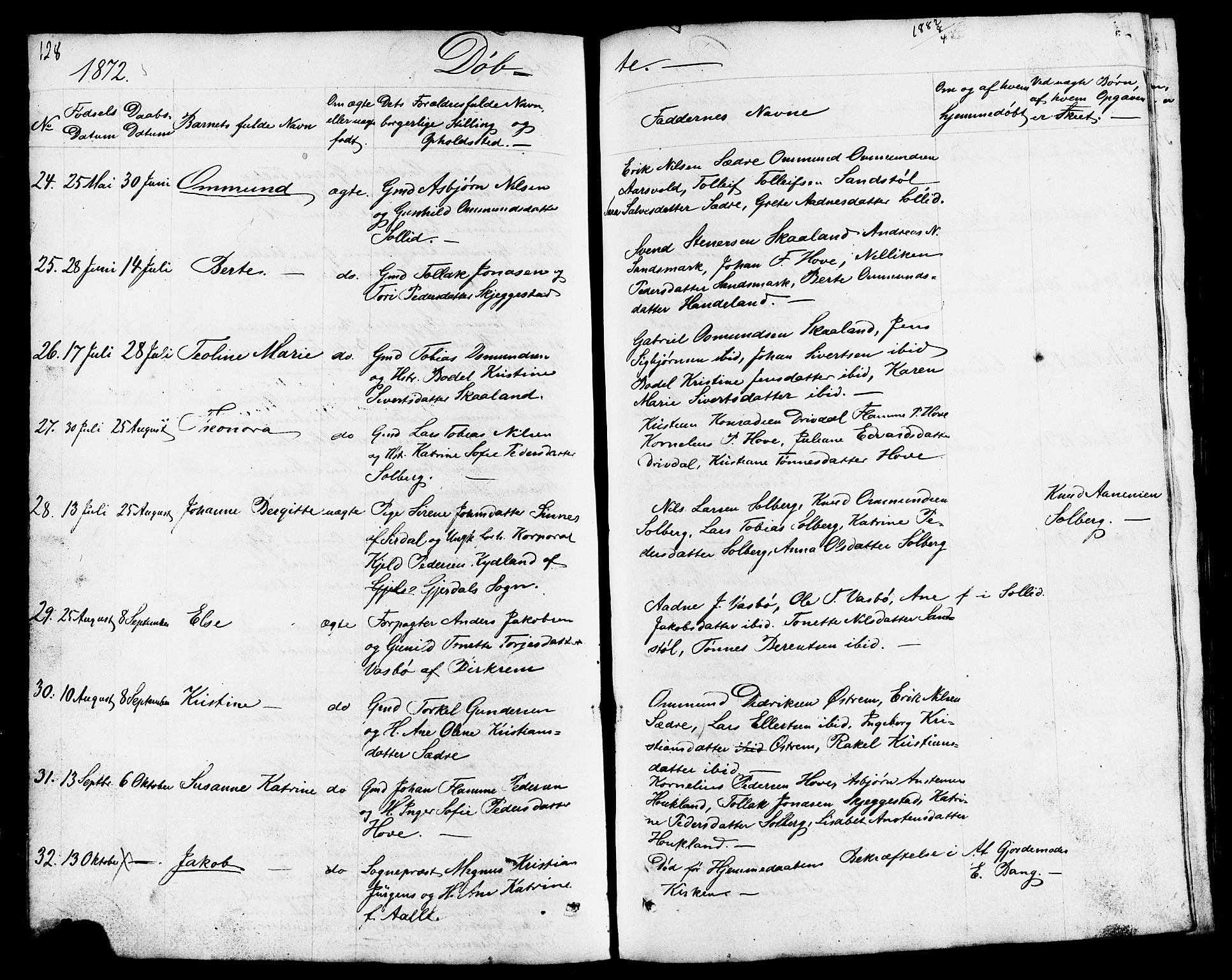 Lund sokneprestkontor, SAST/A-101809/S07/L0003: Parish register (copy) no. B 3, 1848-1885, p. 128