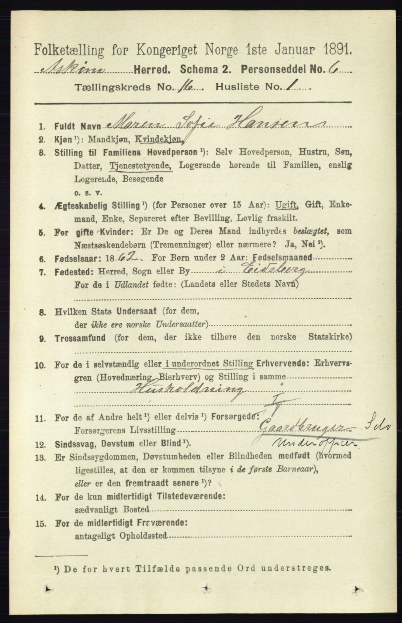 RA, 1891 census for 0124 Askim, 1891, p. 2646