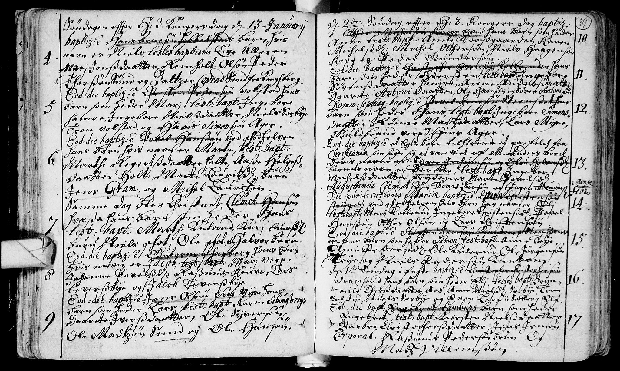 Eiker kirkebøker, SAKO/A-4/F/Fa/L0002: Parish register (official) no. I 2, 1705-1724, p. 39