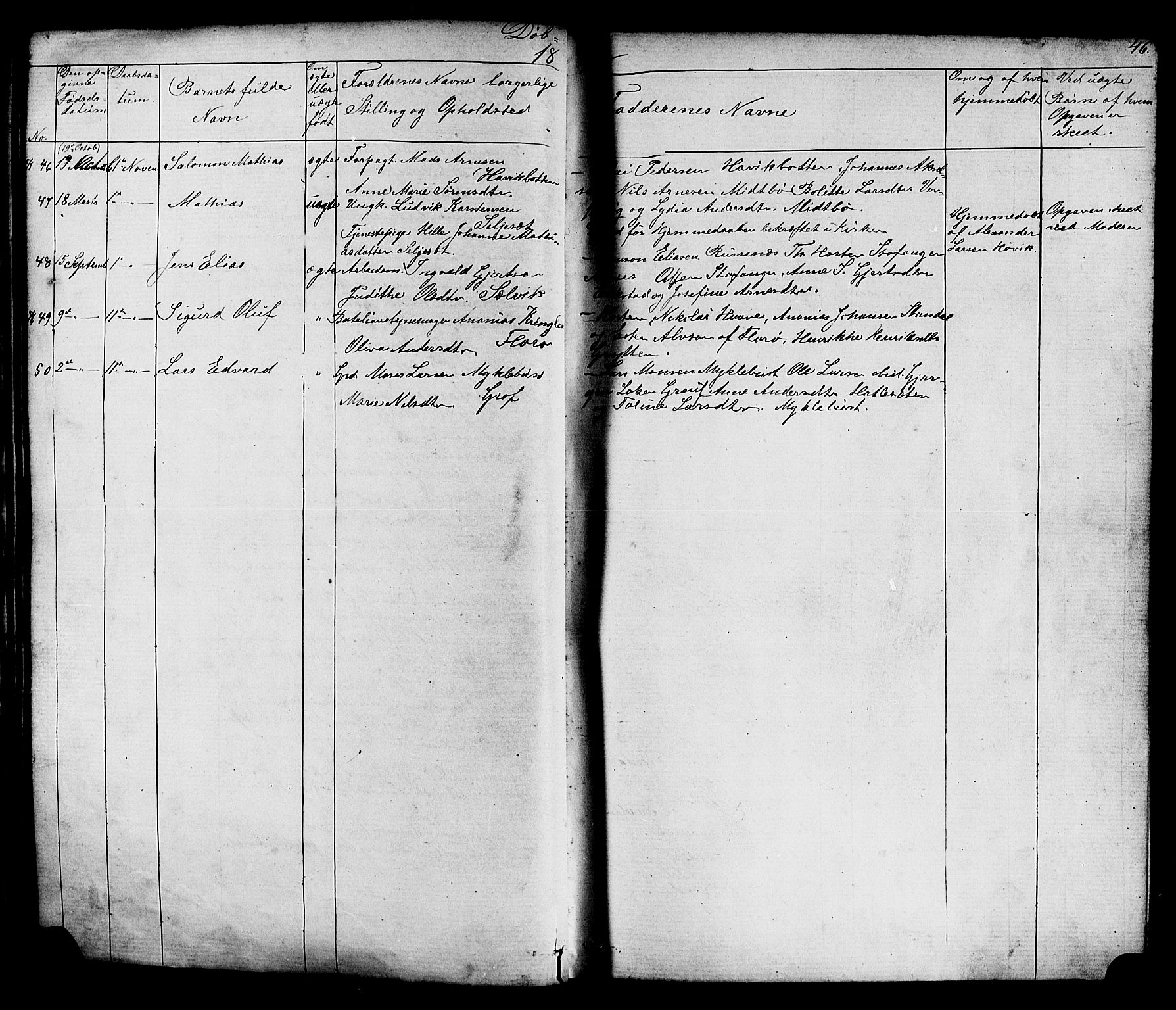 Kinn sokneprestembete, AV/SAB-A-80801/H/Hab/Habc/L0002: Parish register (copy) no. C 2, 1869-1918, p. 46