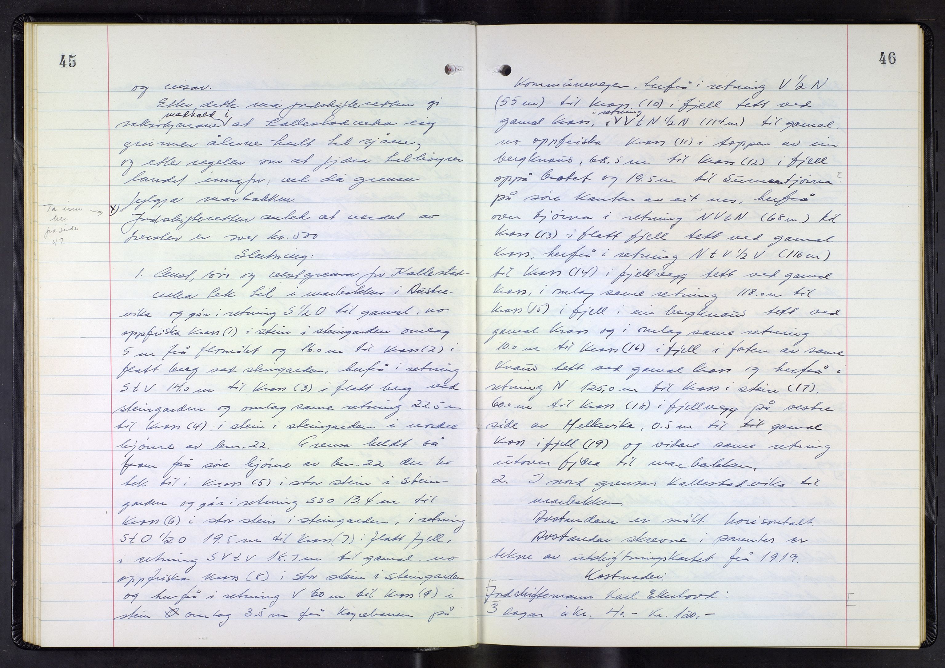Hordaland jordskiftedøme - III Midhordland jordskiftedistrikt, AV/SAB-A-7001/A/Aa/L0042: Forhandlingsprotokoll, 1969-1973, p. 45-46