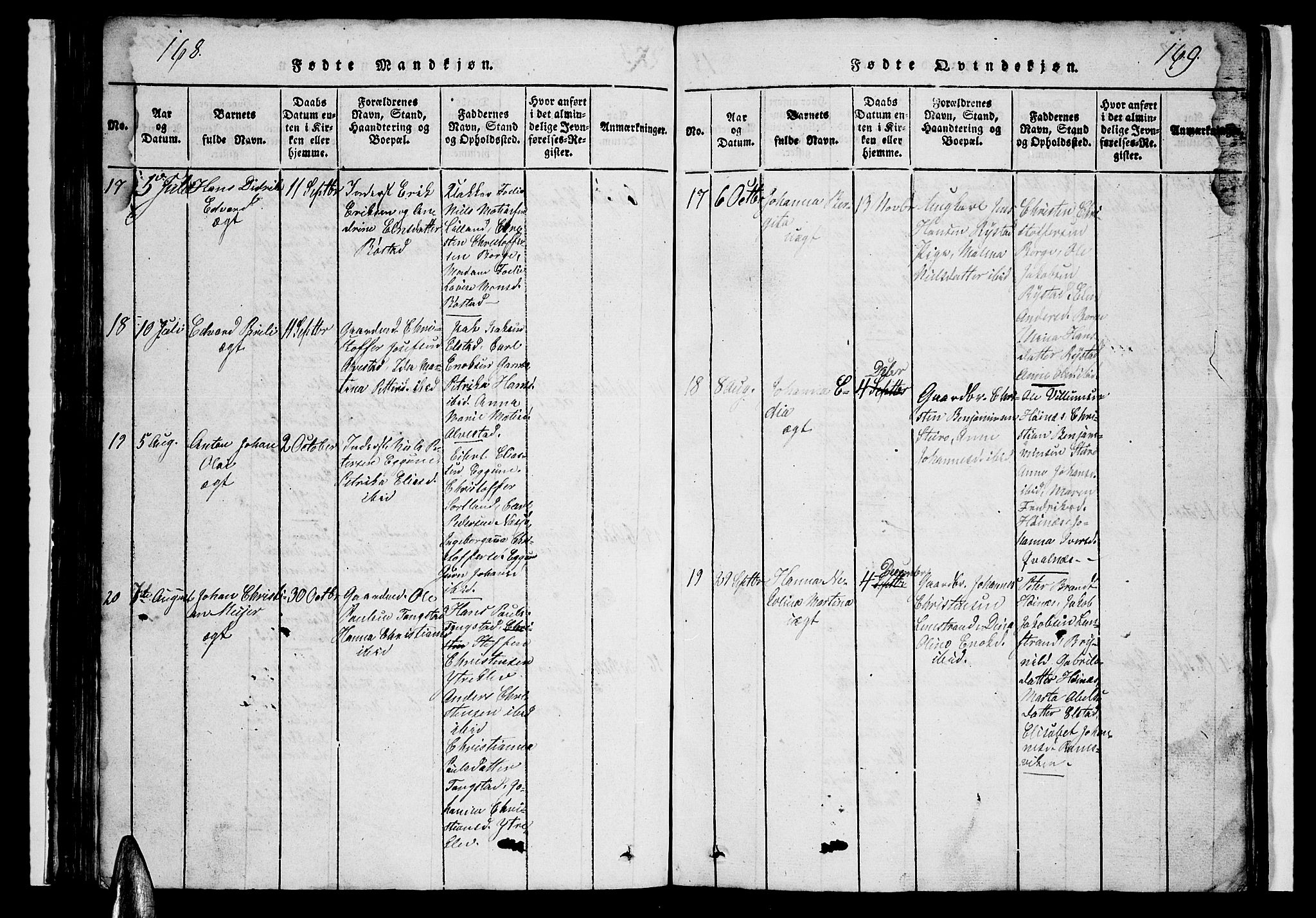 Ministerialprotokoller, klokkerbøker og fødselsregistre - Nordland, AV/SAT-A-1459/880/L1139: Parish register (copy) no. 880C01, 1836-1857, p. 168-169