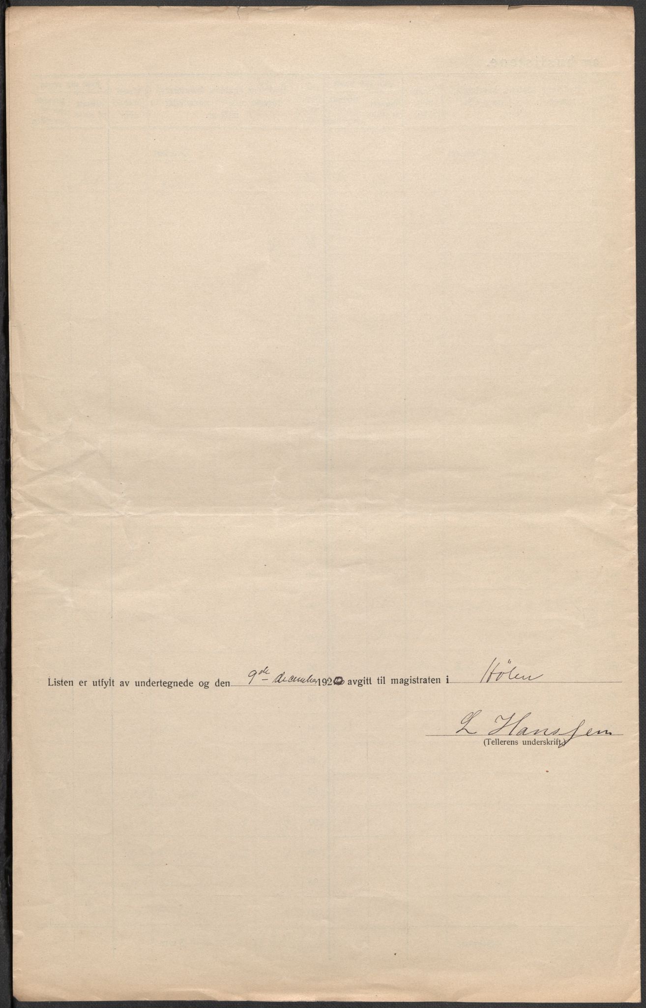 SAO, 1920 census for Hølen, 1920, p. 6