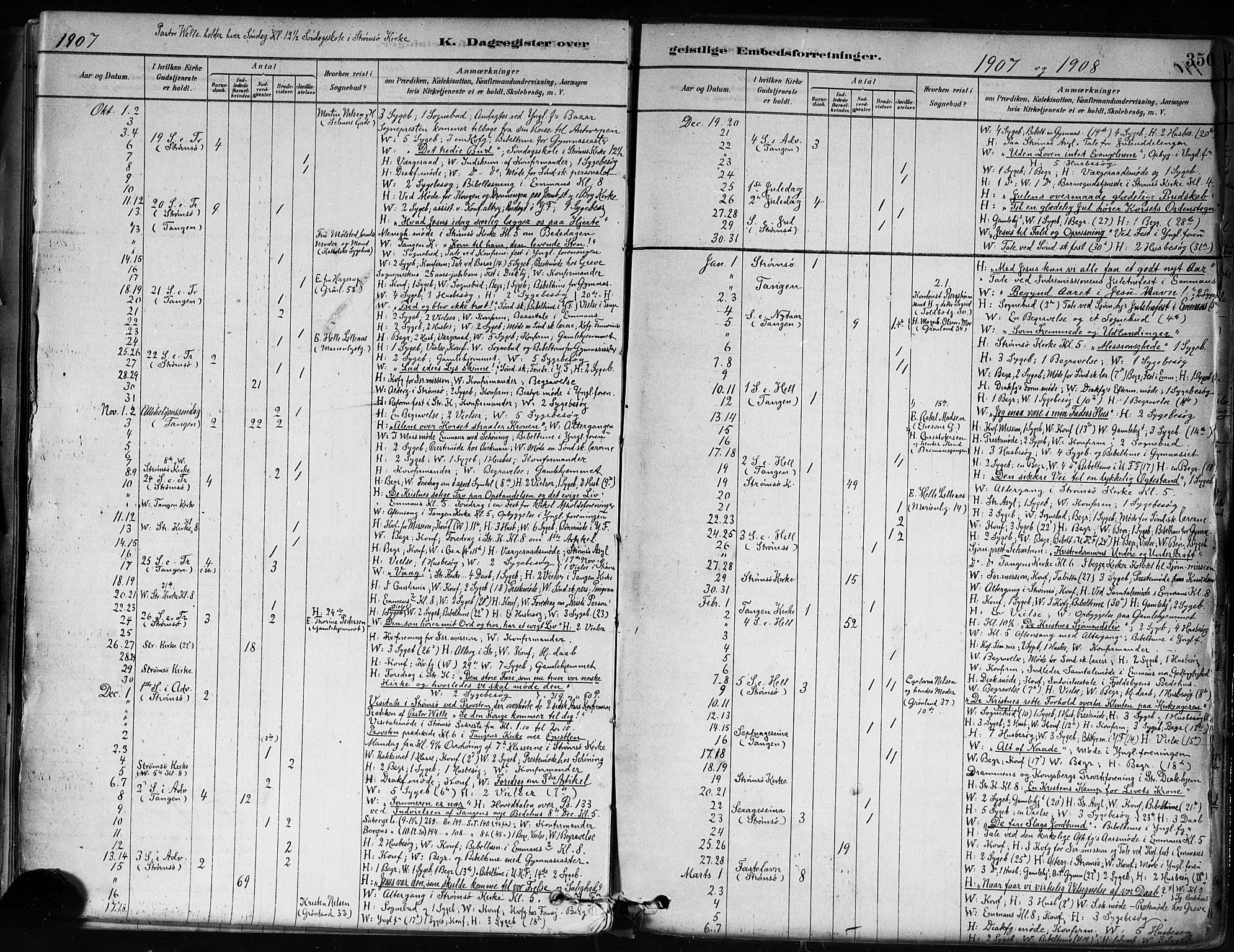 Strømsø kirkebøker, AV/SAKO-A-246/F/Fa/L0022: Parish register (official) no. I 22, 1879-1899, p. 350