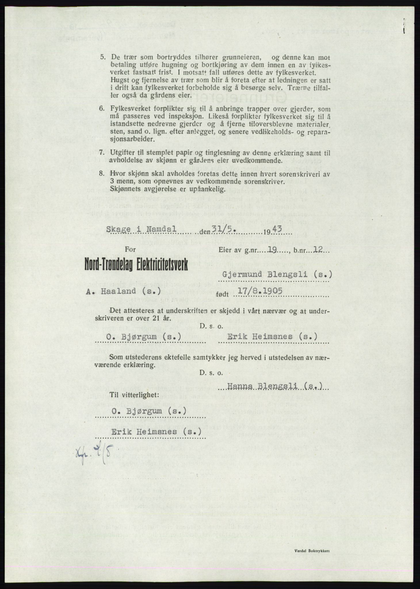 Namdal sorenskriveri, AV/SAT-A-4133/1/2/2C: Mortgage book no. -, 1949-1949, Diary no: : 2597/1949