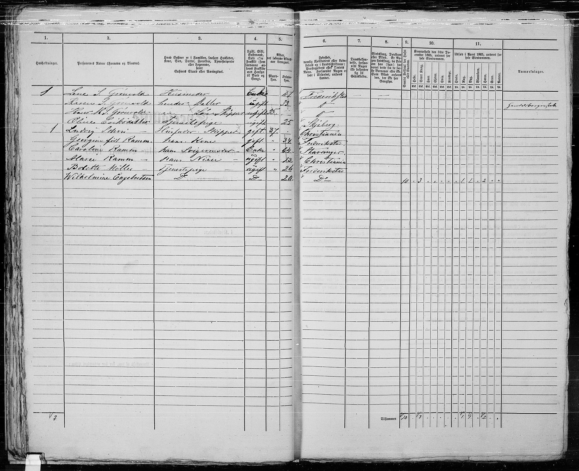 RA, 1865 census for Fredrikstad/Fredrikstad, 1865, p. 35