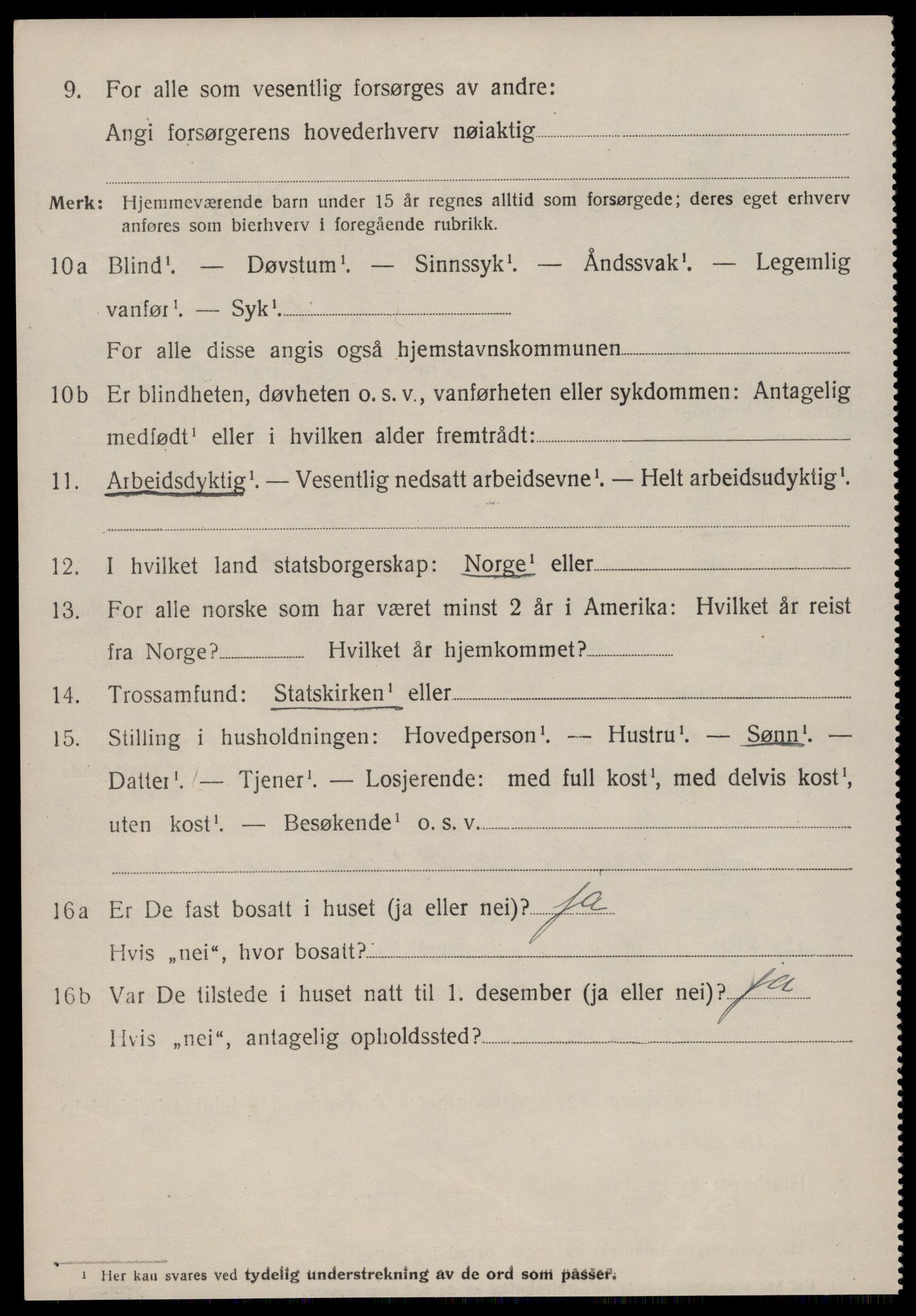 SAT, 1920 census for Aure, 1920, p. 1161