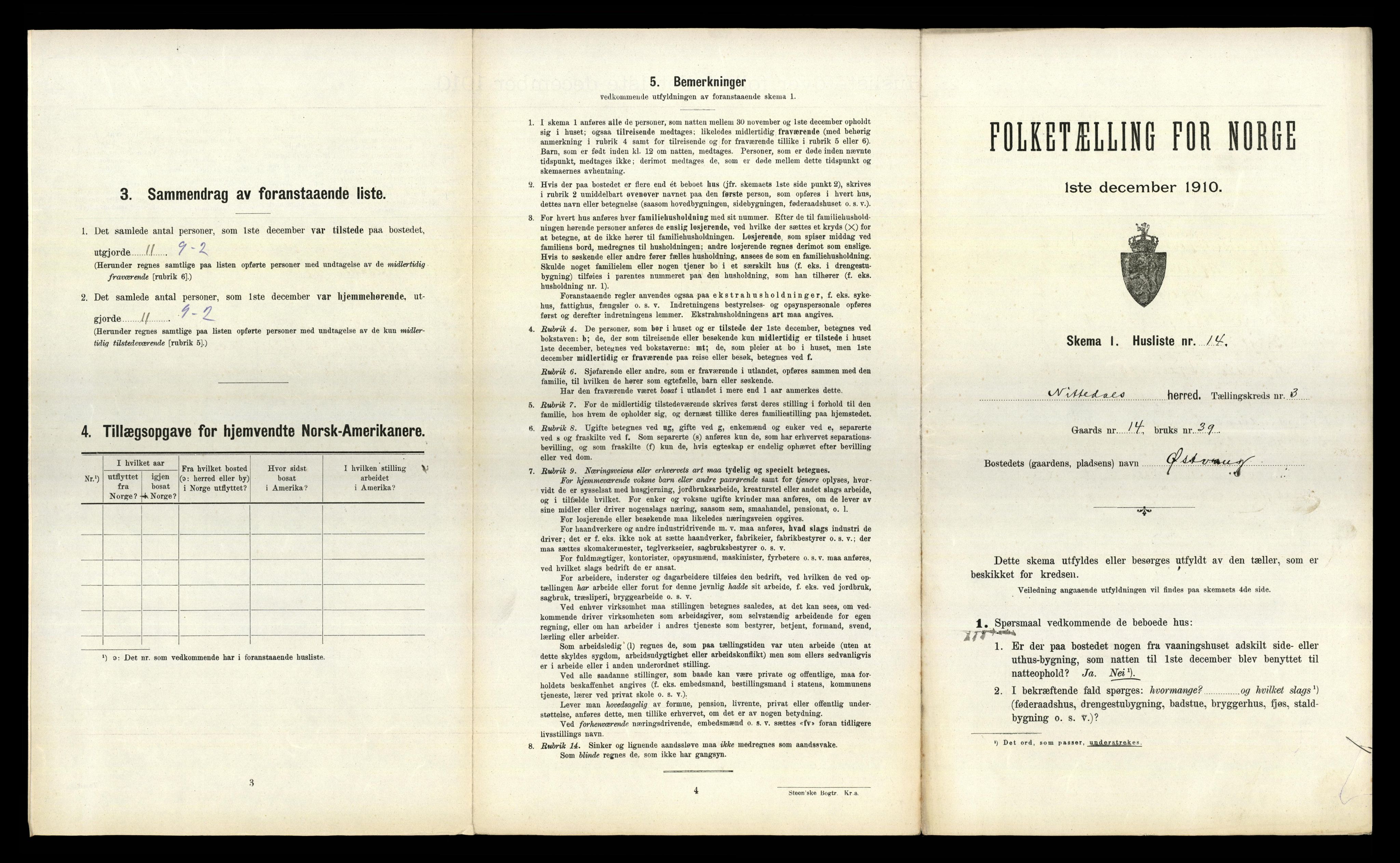 RA, 1910 census for Nittedal, 1910, p. 467