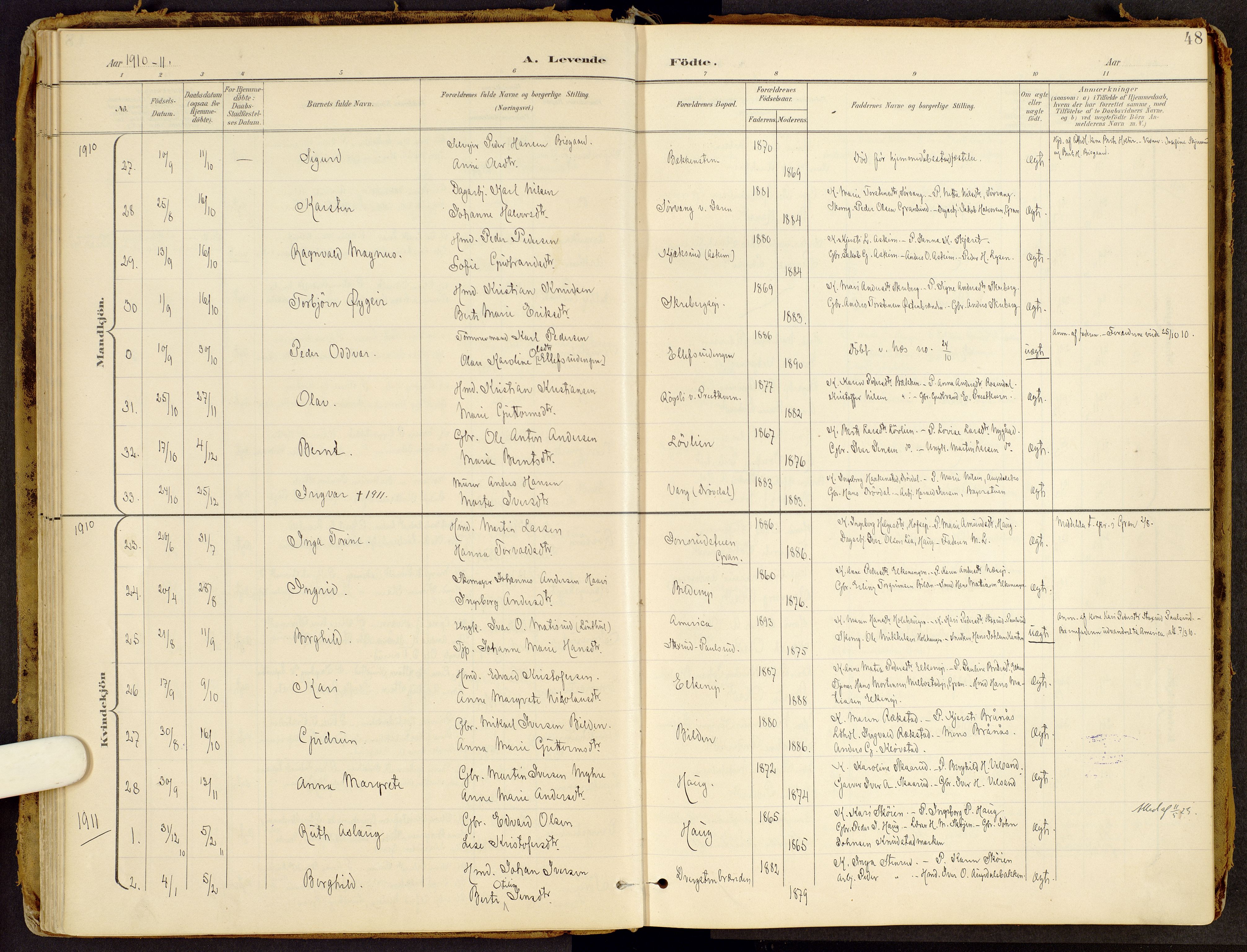 Brandbu prestekontor, SAH/PREST-114/H/Ha/Haa/L0002: Parish register (official) no. 2, 1899-1914, p. 48