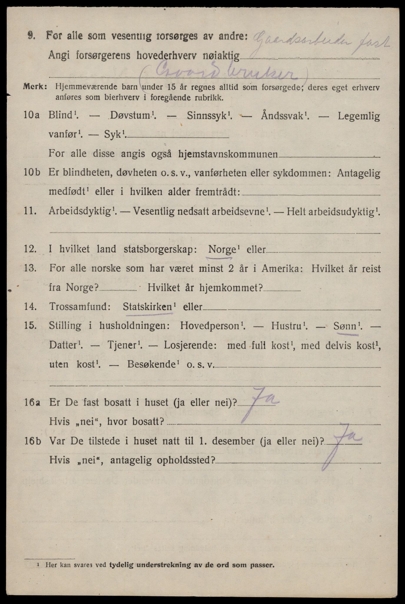 SAST, 1920 census for Bjerkreim, 1920, p. 1611