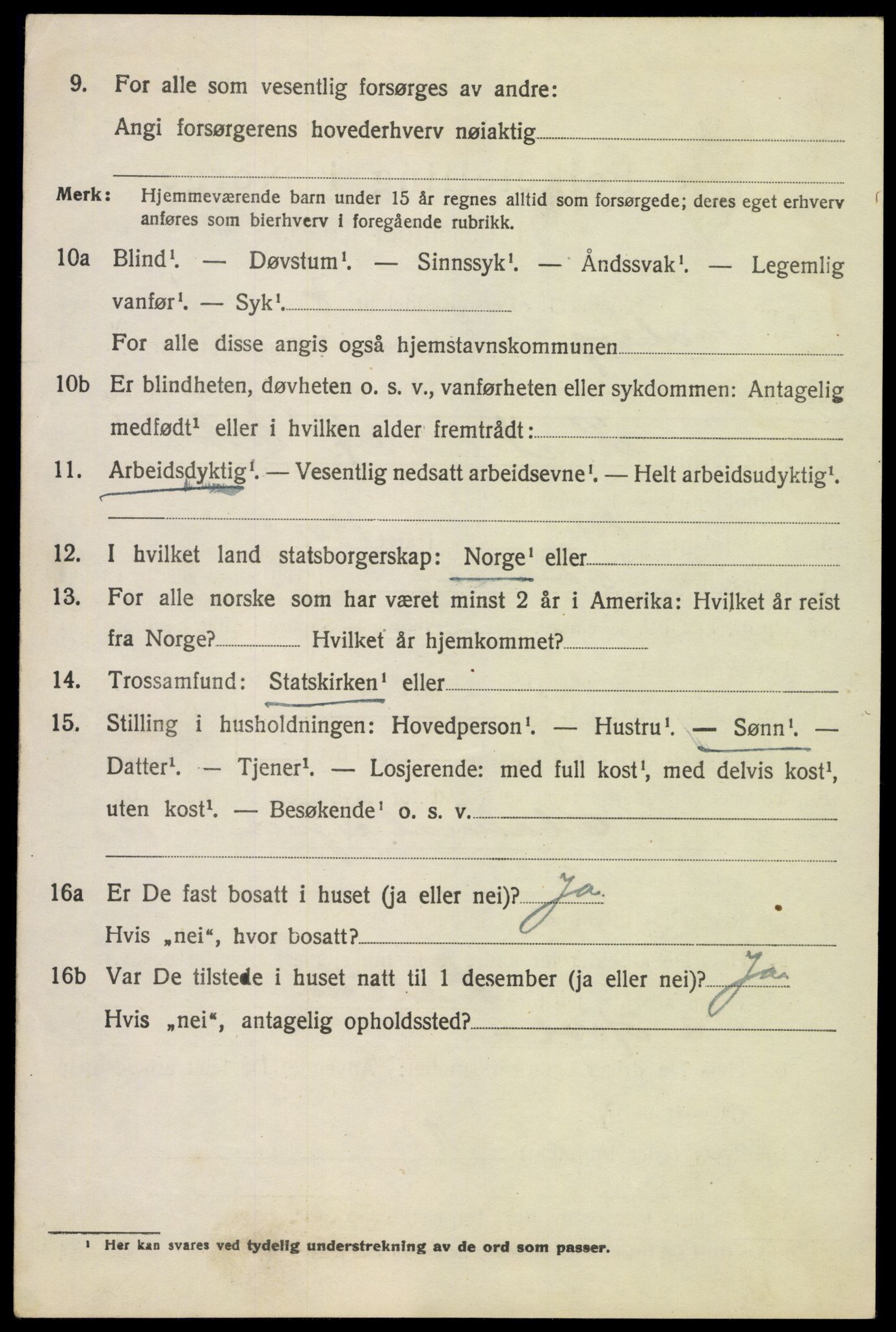 SAH, 1920 census for Fåberg, 1920, p. 5909