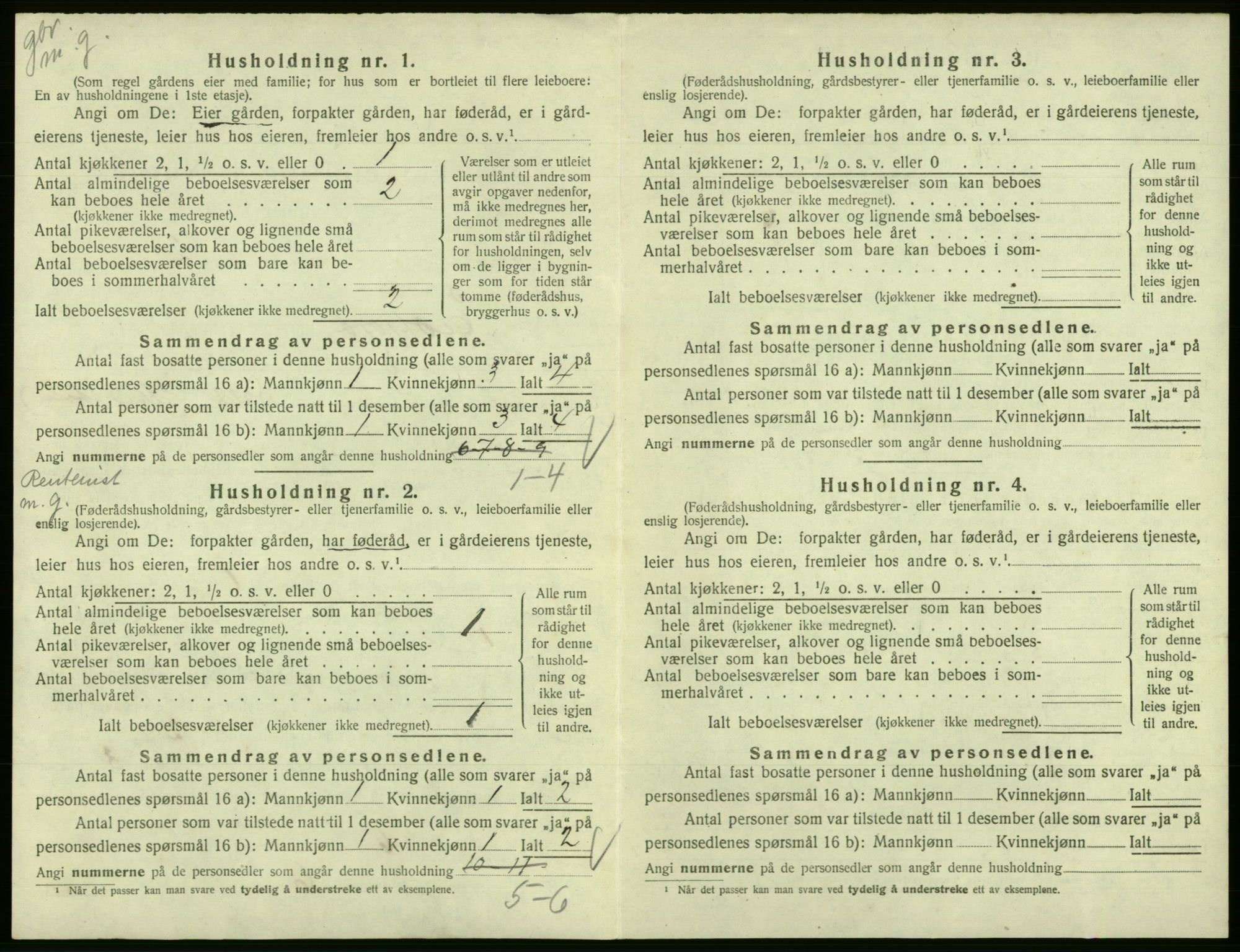 SAB, 1920 census for Eidfjord, 1920, p. 411